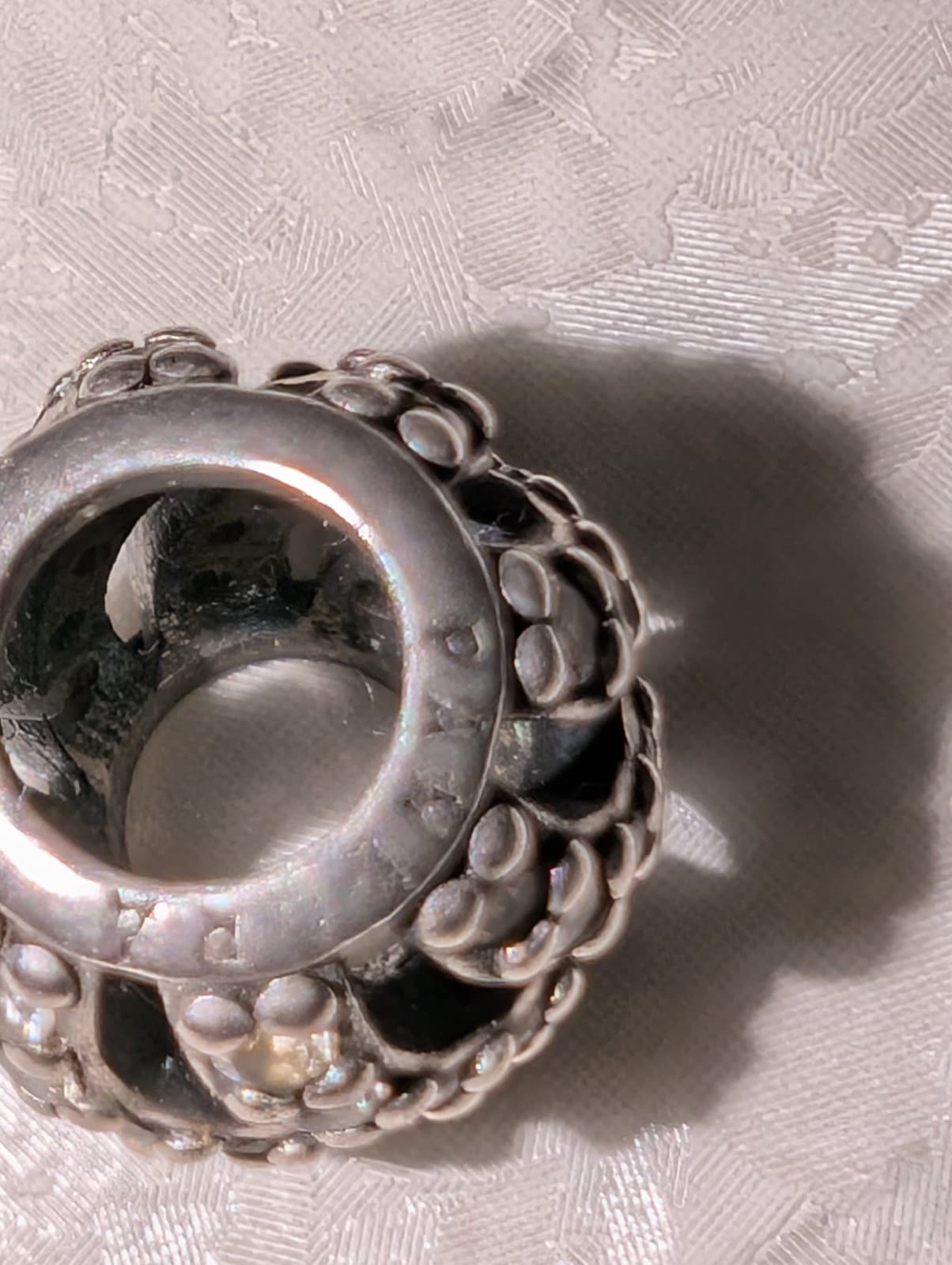 Authentic Pandora Winter Wisp Charm S925 Silver Clear CZ Pave Bead Retired - Thumbnail 4