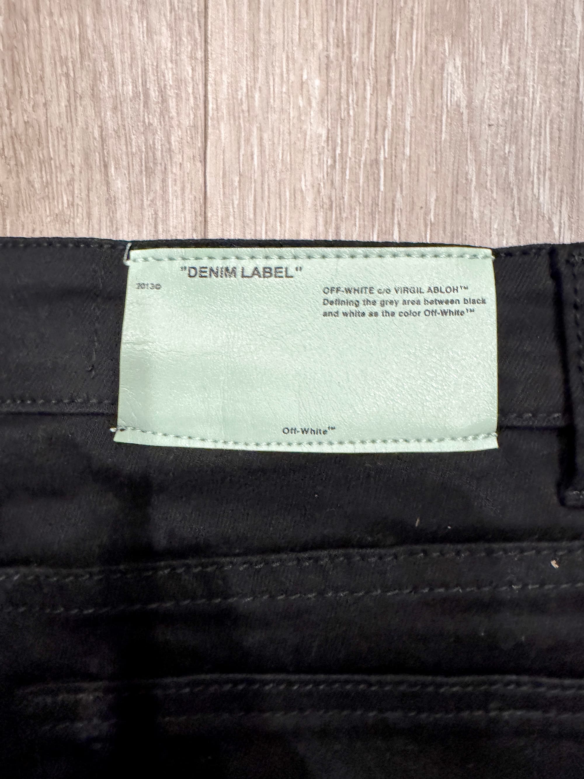 Off-White c/o Virgil Abloh Black Slim-Fit Logo Jeans - Thumbnail 4