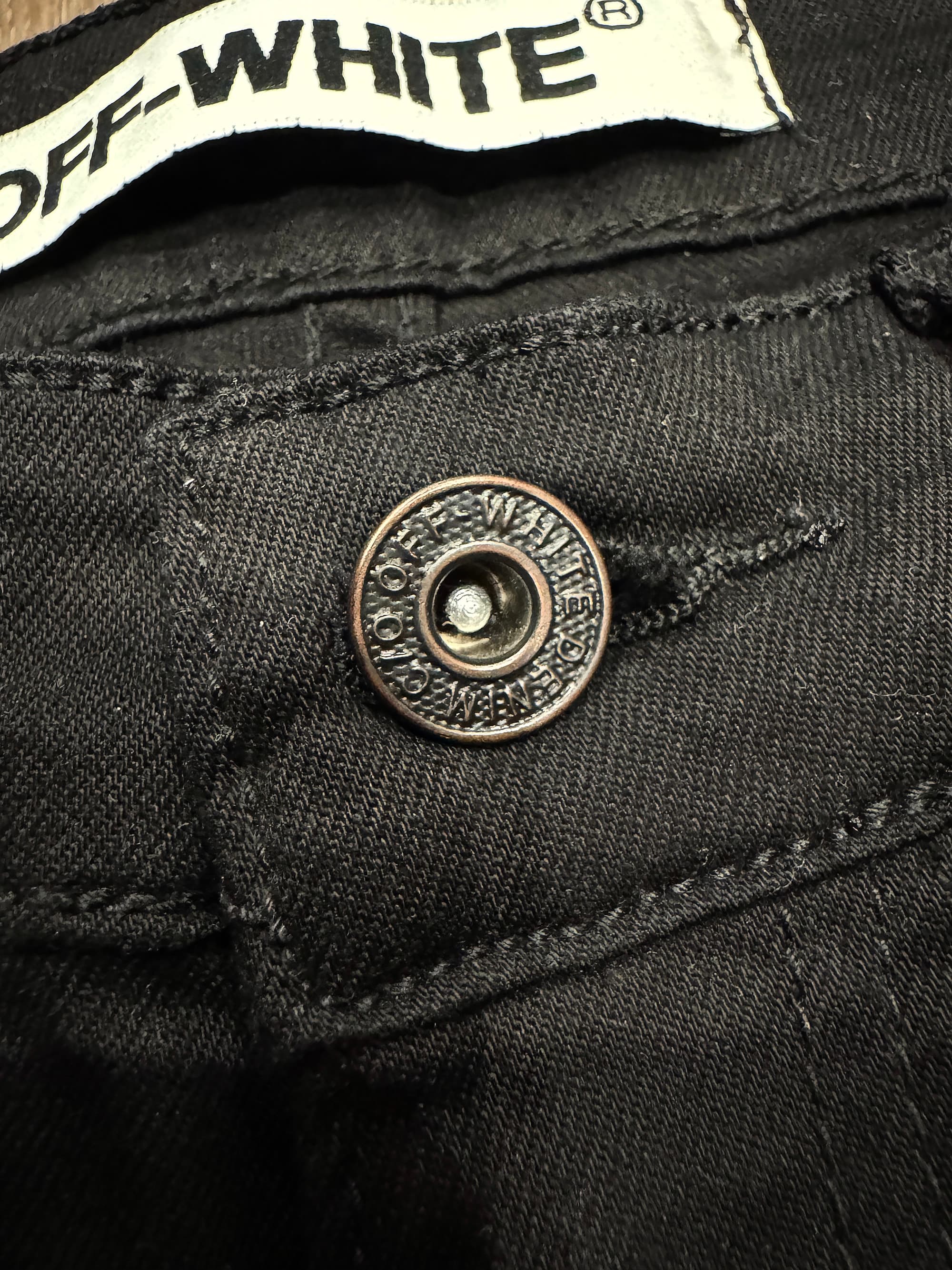 Off-White c/o Virgil Abloh Black Slim-Fit Logo Jeans - Thumbnail 3
