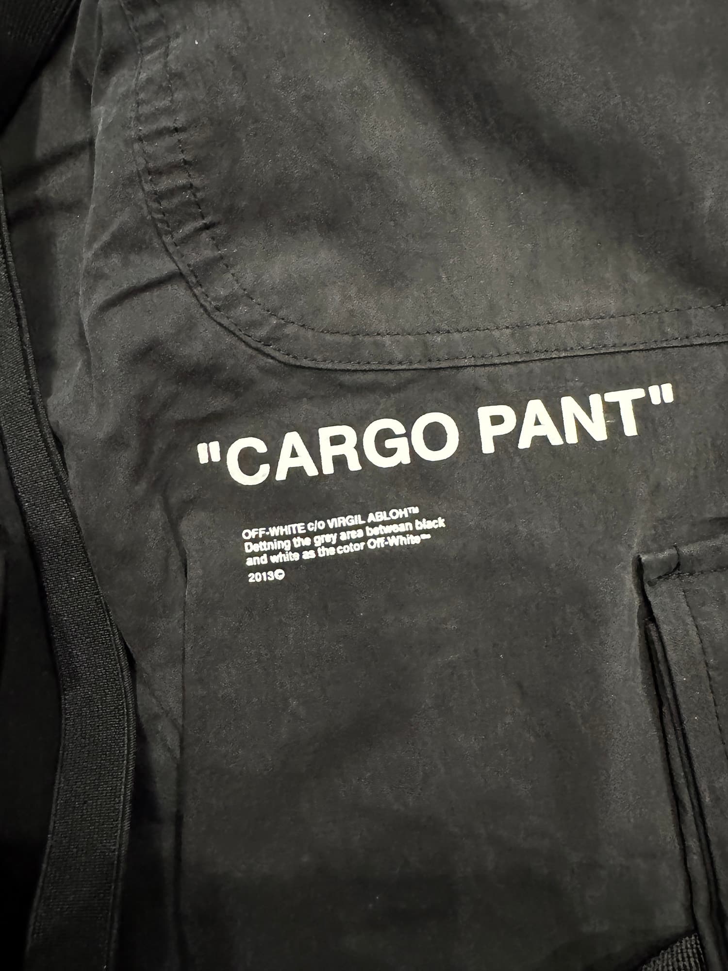 Off-White Black Parachute Cargo Pants - Virgil Abloh - Thumbnail 4