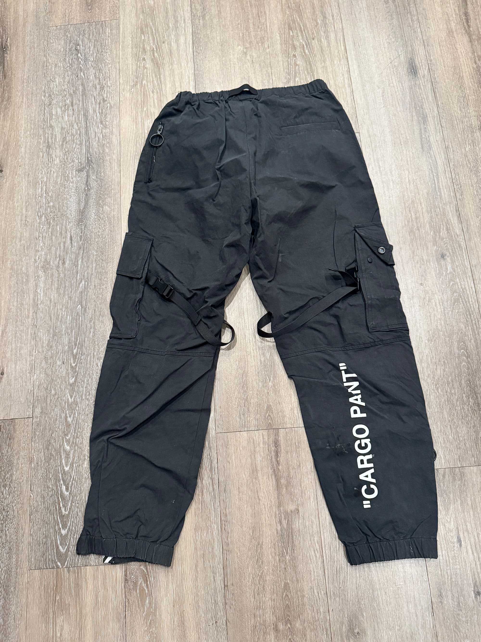Off-White Black Parachute Cargo Pants - Virgil Abloh - Thumbnail 2