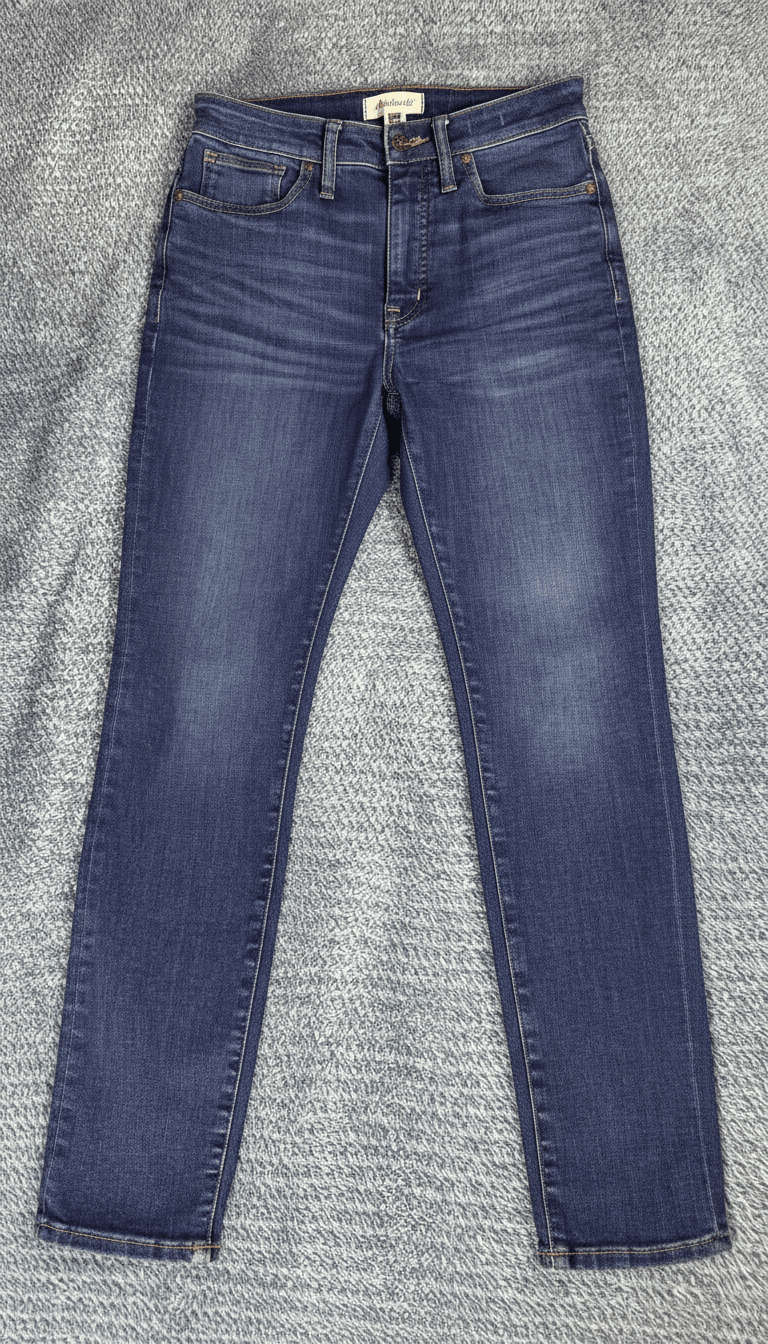 Madewell Curvy High Rise Skinny Leg Denim Jeans Dark Blue Wash Women's Size 28