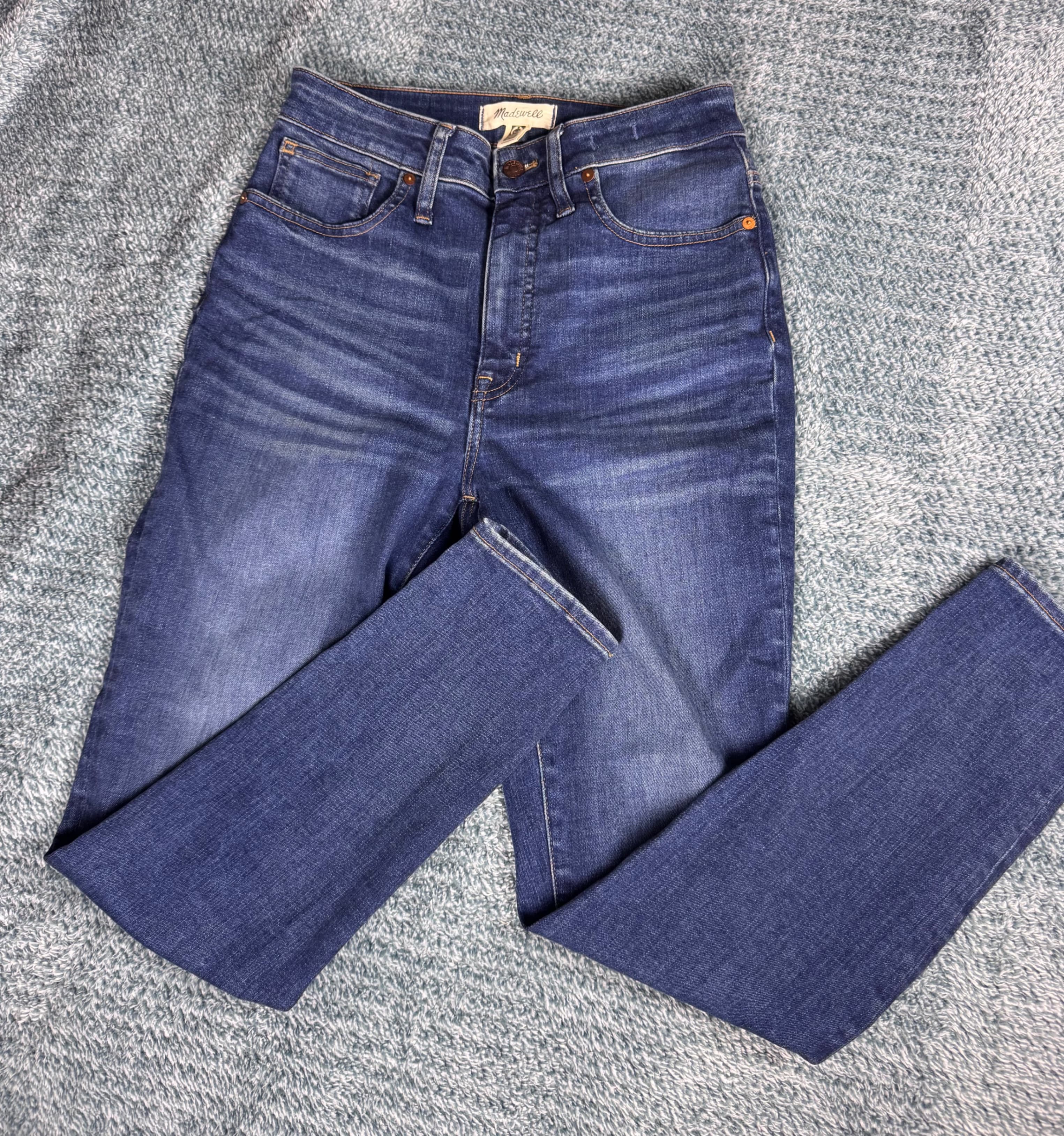 Madewell Curvy High Rise Skinny Leg Denim Jeans Dark Blue Wash Women's Size 28 - Thumbnail 8