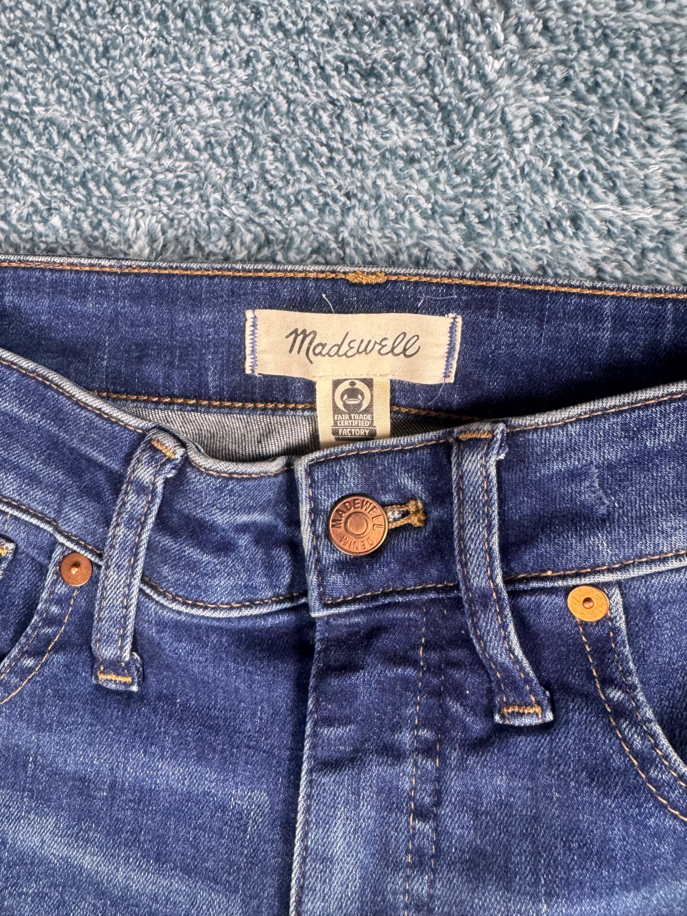 Madewell Curvy High Rise Skinny Leg Denim Jeans Dark Blue Wash Women's Size 28 - Thumbnail 9