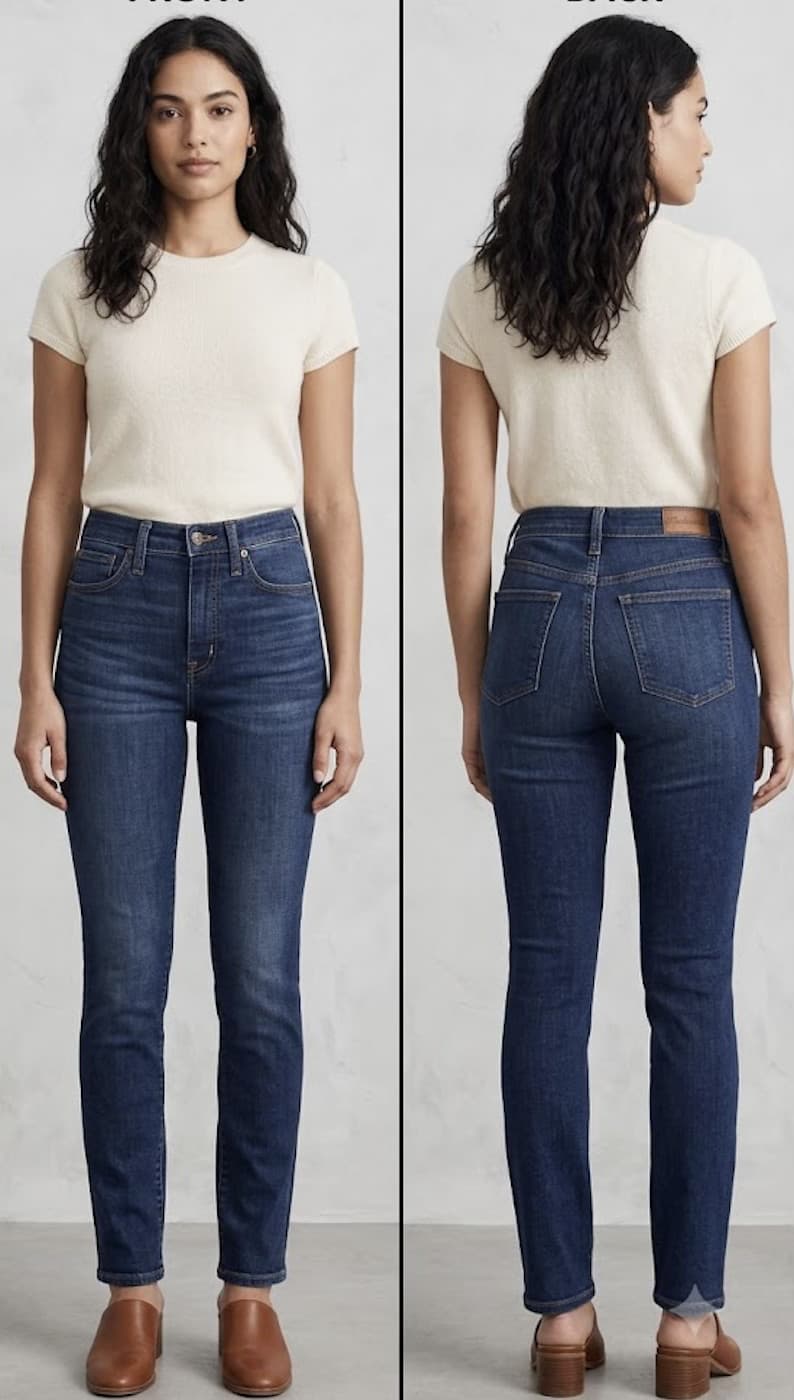 Madewell Curvy High Rise Skinny Leg Denim Jeans Dark Blue Wash Women's Size 28 - Thumbnail 10