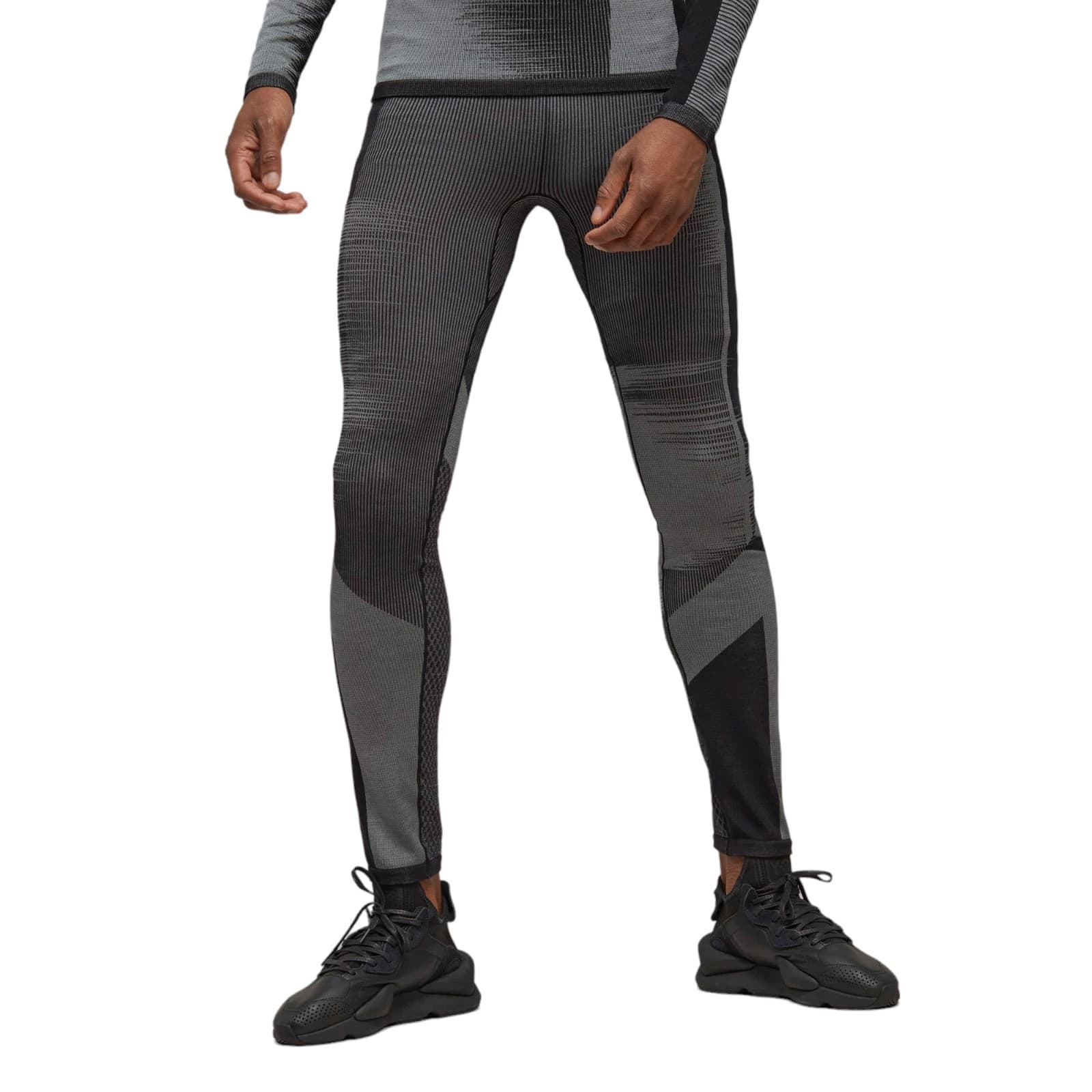 Adidas Y-3 Engineered Knit Tights Leggings Black Grey Large HY5876 - Thumbnail 2