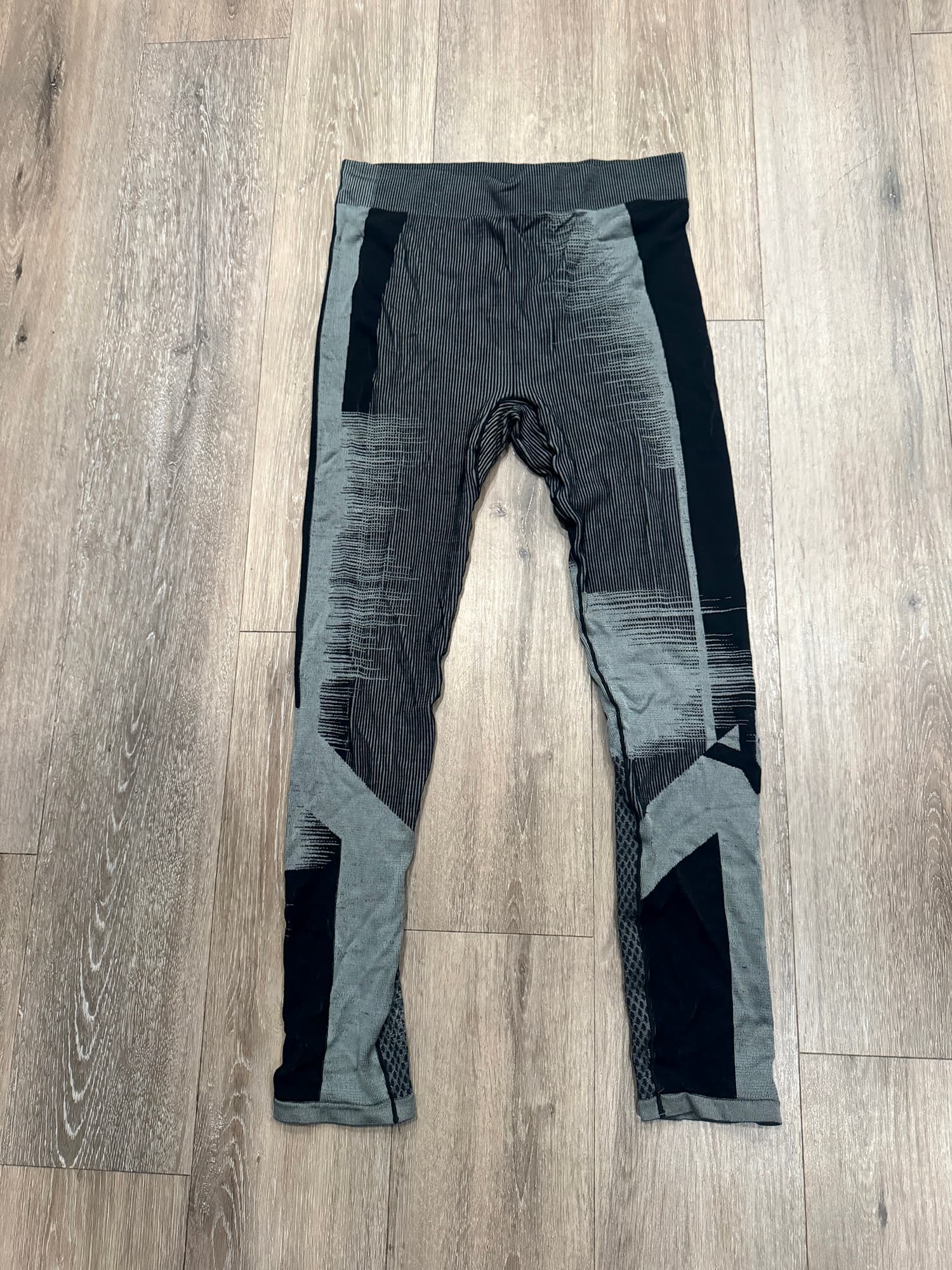 Adidas Y-3 Engineered Knit Tights Leggings Black Grey Large HY5876 - Thumbnail 3