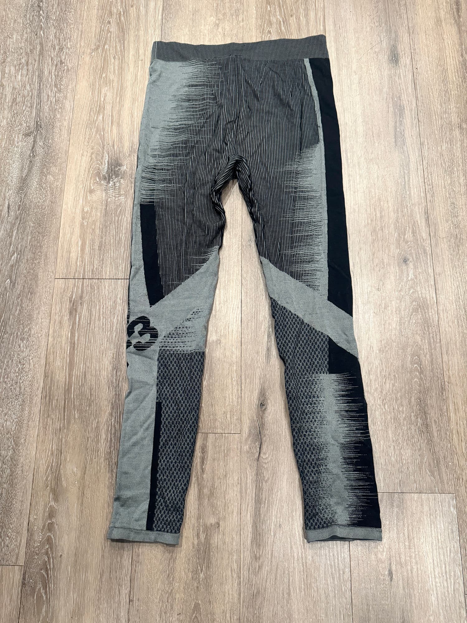 Adidas Y-3 Engineered Knit Tights Leggings Black Grey Large HY5876 - Thumbnail 4