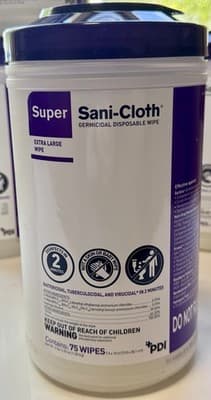PDI Super Sani-Cloth Extra Large 7.5 x 15in Dispoable Wipes, 5 Ct - EXP 01/2028 - Thumbnail 2