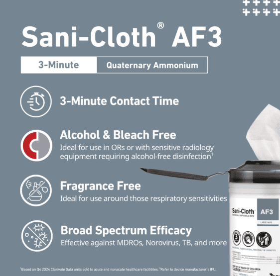 PDi Sani-Cloth AF3 Extra Large Germicidal Wipes - 5 Canisters - NEW - Exp 2/2028 - Thumbnail 5