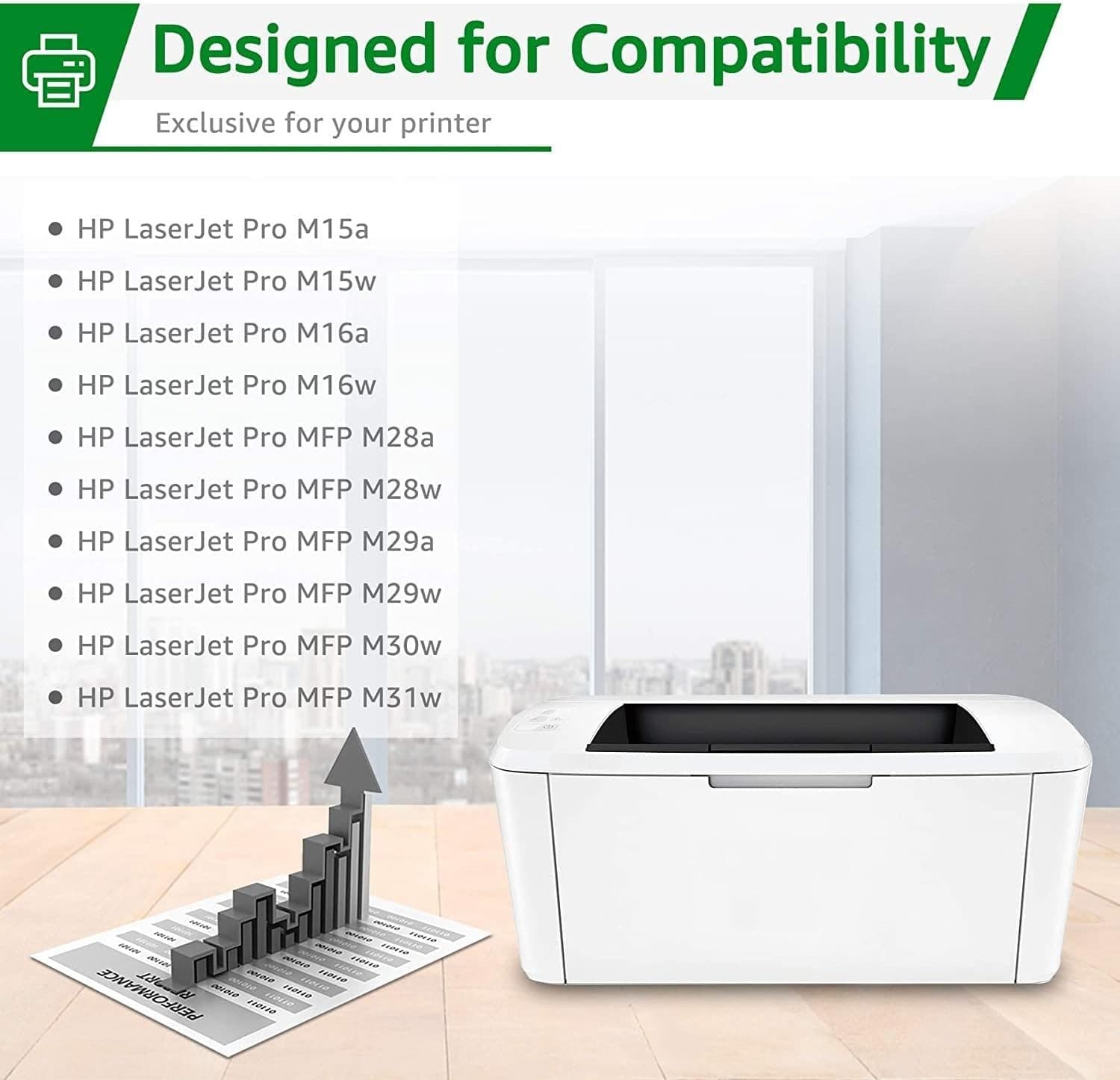 2PK CF248A 48A Toner Cartridges for HP LaserJet Pro M14 M15W M17 M29W M28W M30w - Thumbnail 2