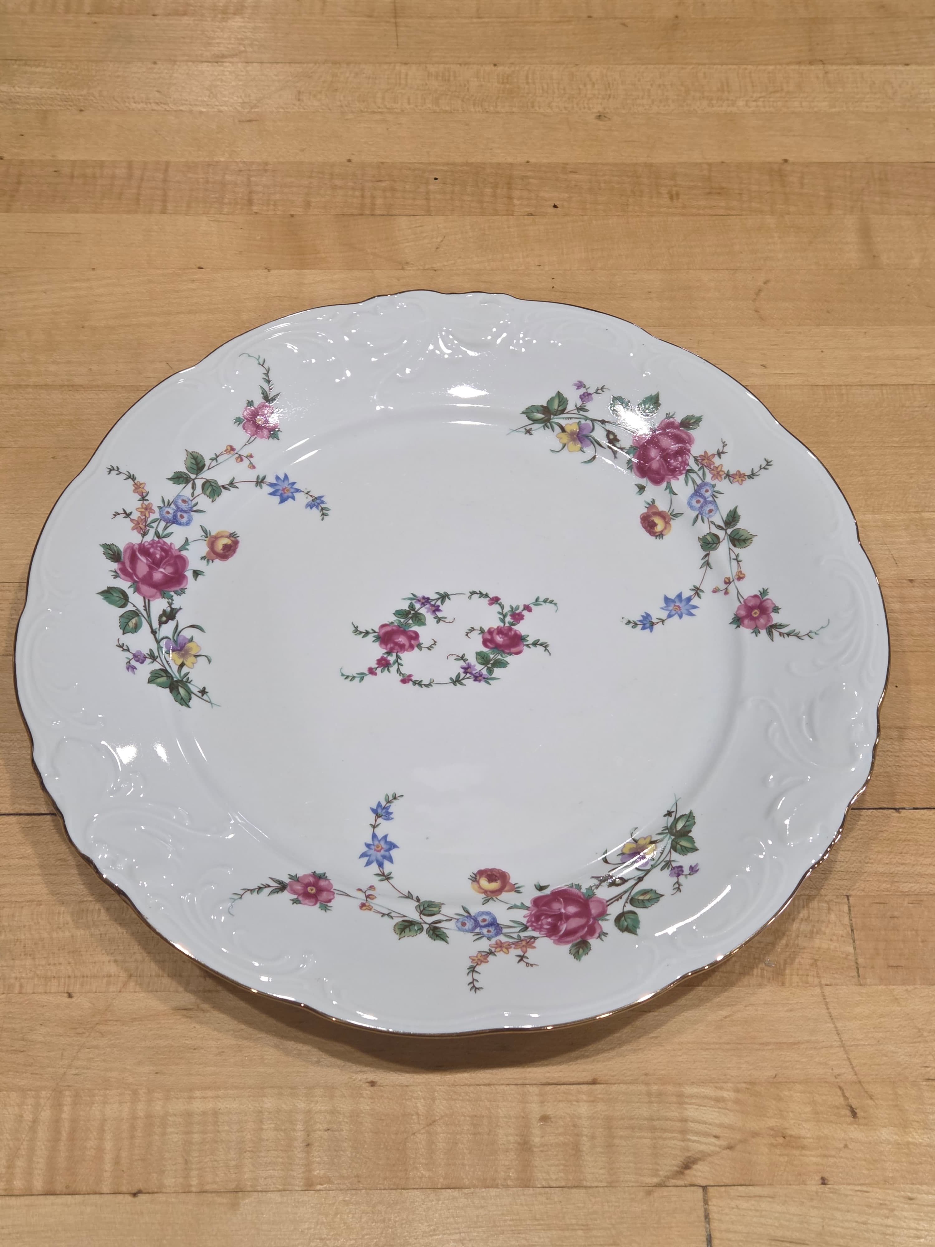 Vintage Wawel Poland Rose Garden Porcelain Dinner Plates Set of 3