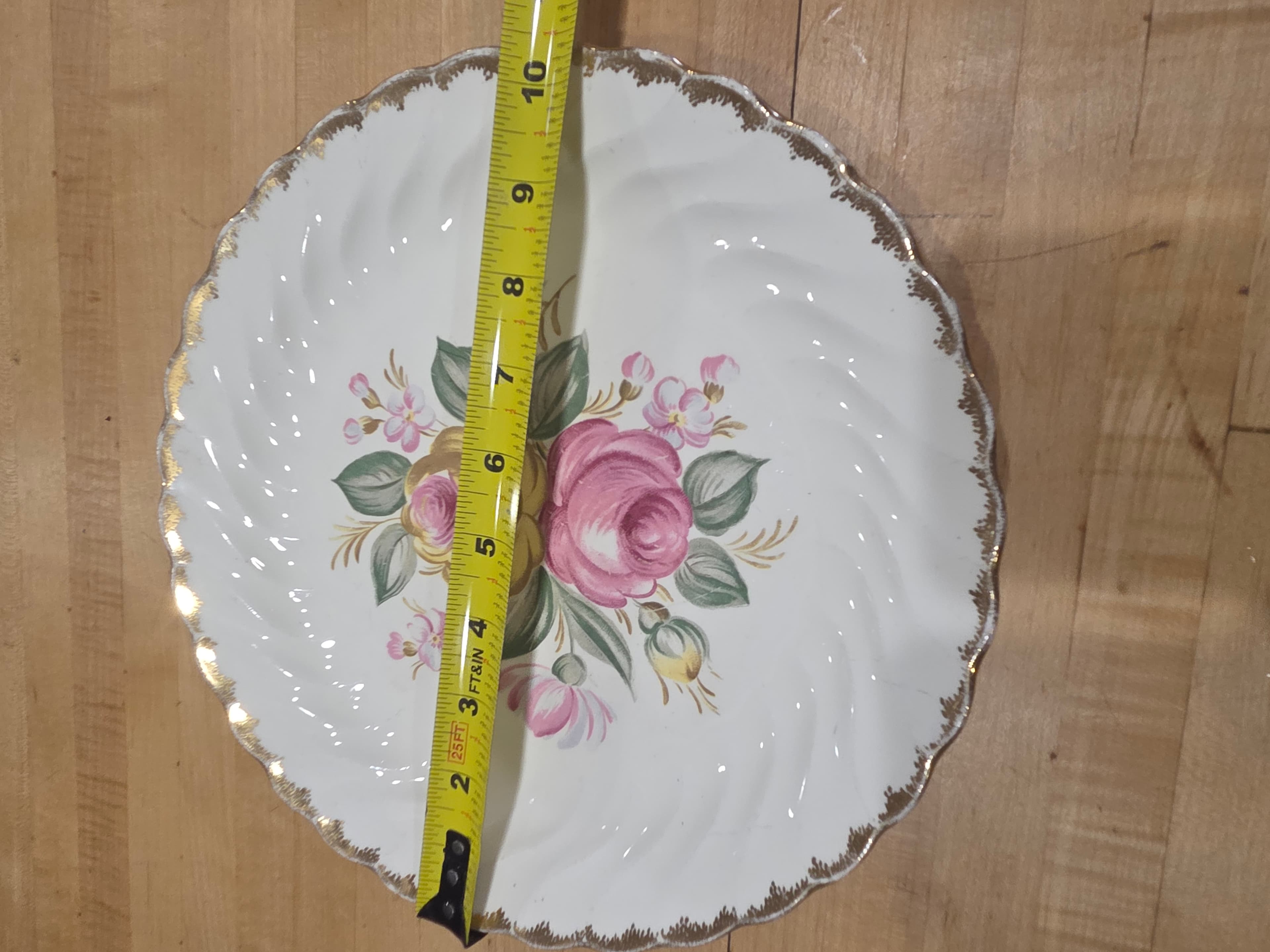 Vintage Royal China Quban Royal Swirl Floral Dinner Plate 10 Inch - Thumbnail 3