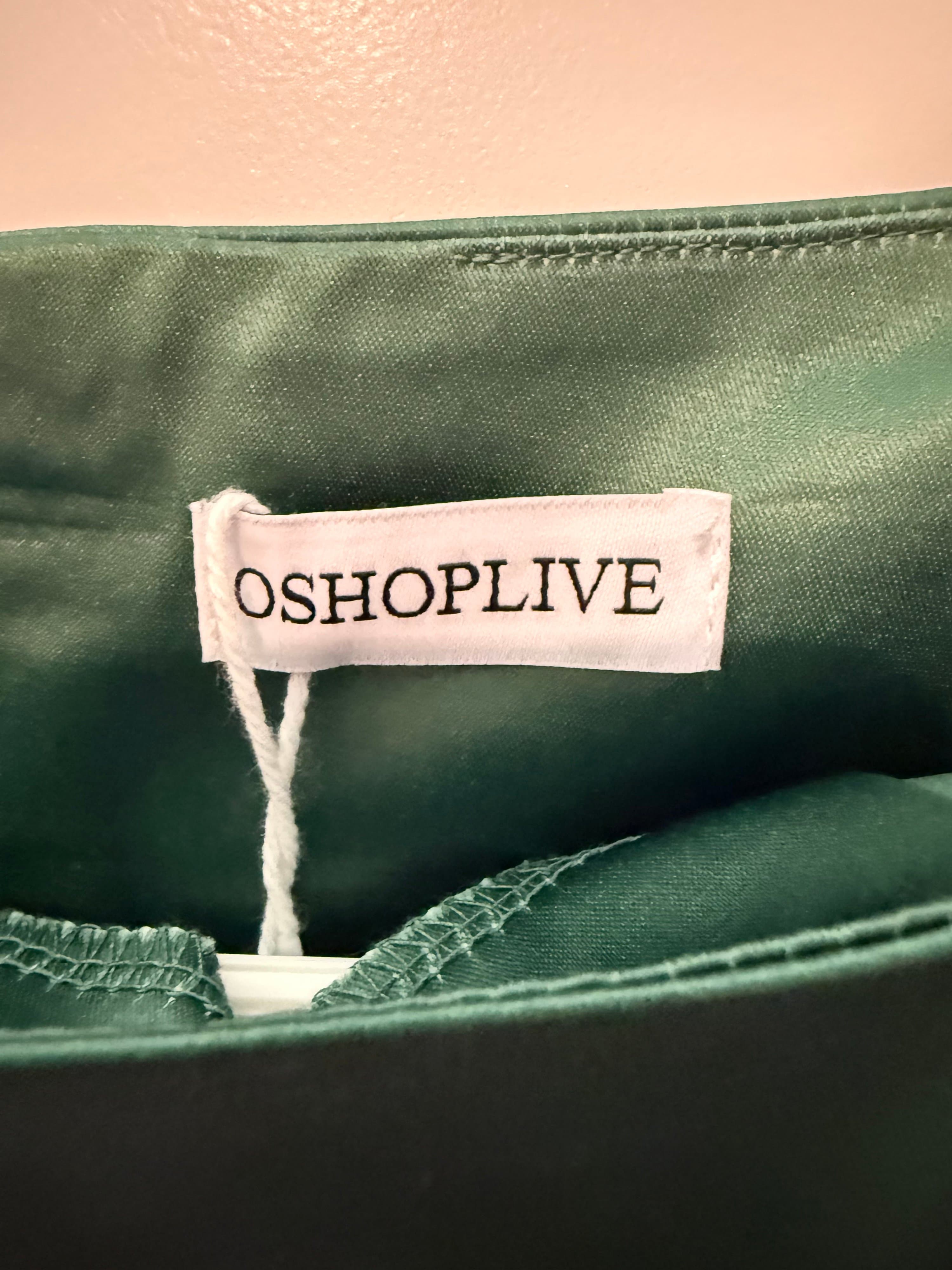 Oshoplive Green and Orange Patterned Dress - Thumbnail 2