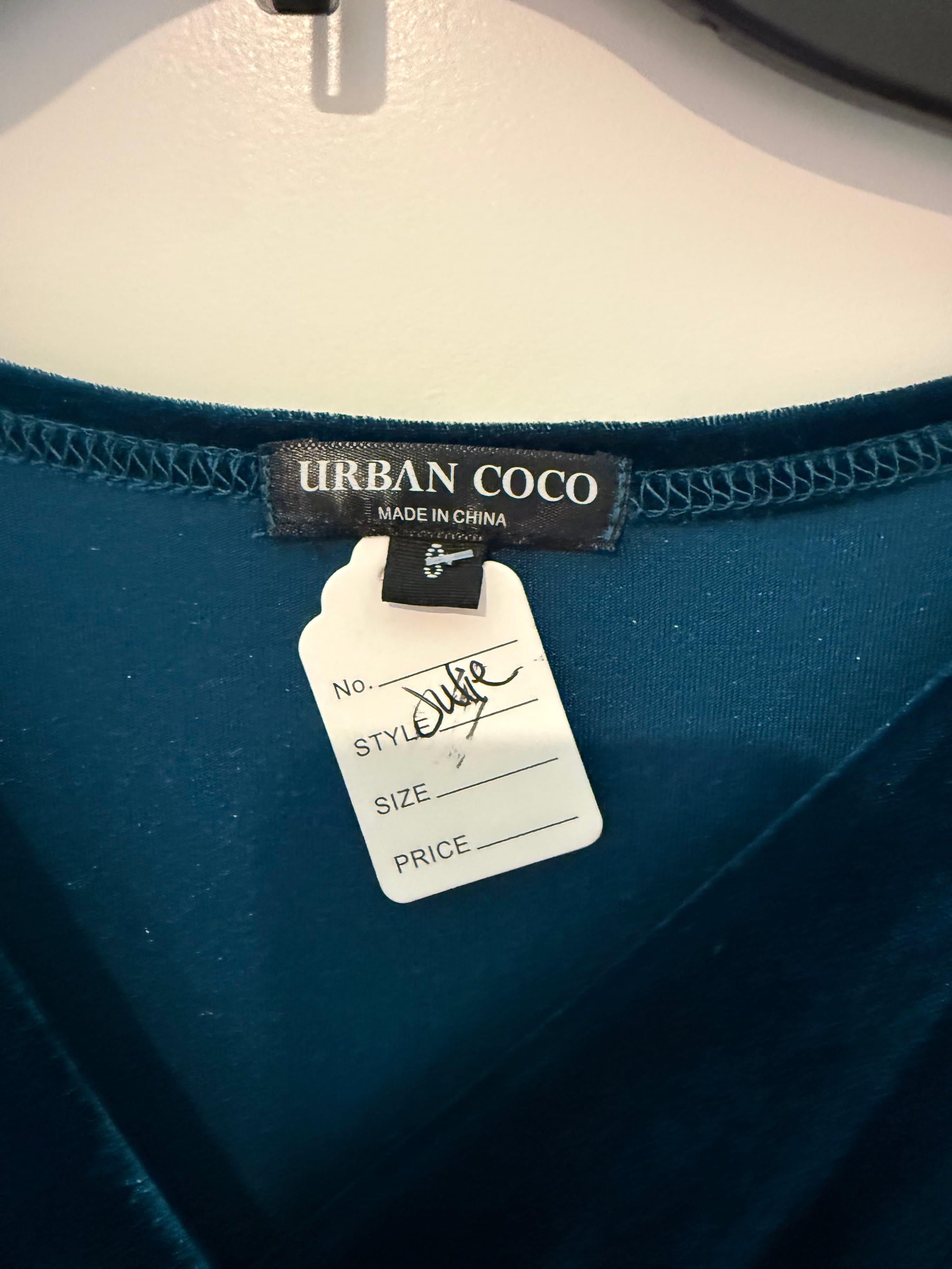 Urban Coco Velvet Long Sleeve Maxi Dress - Thumbnail 2