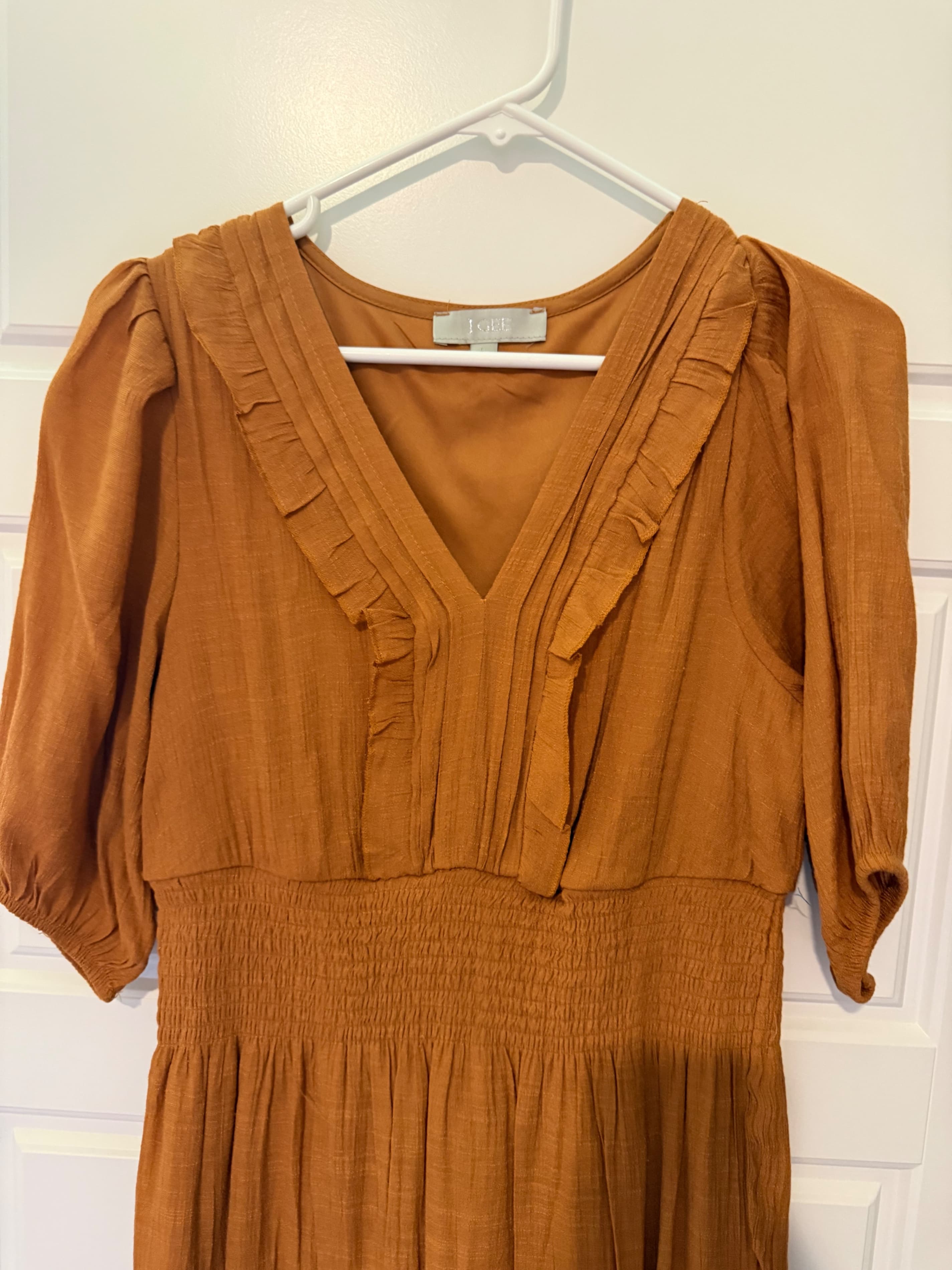 J Gee Women's Ruffle Midi Dress Size L - Thumbnail 2