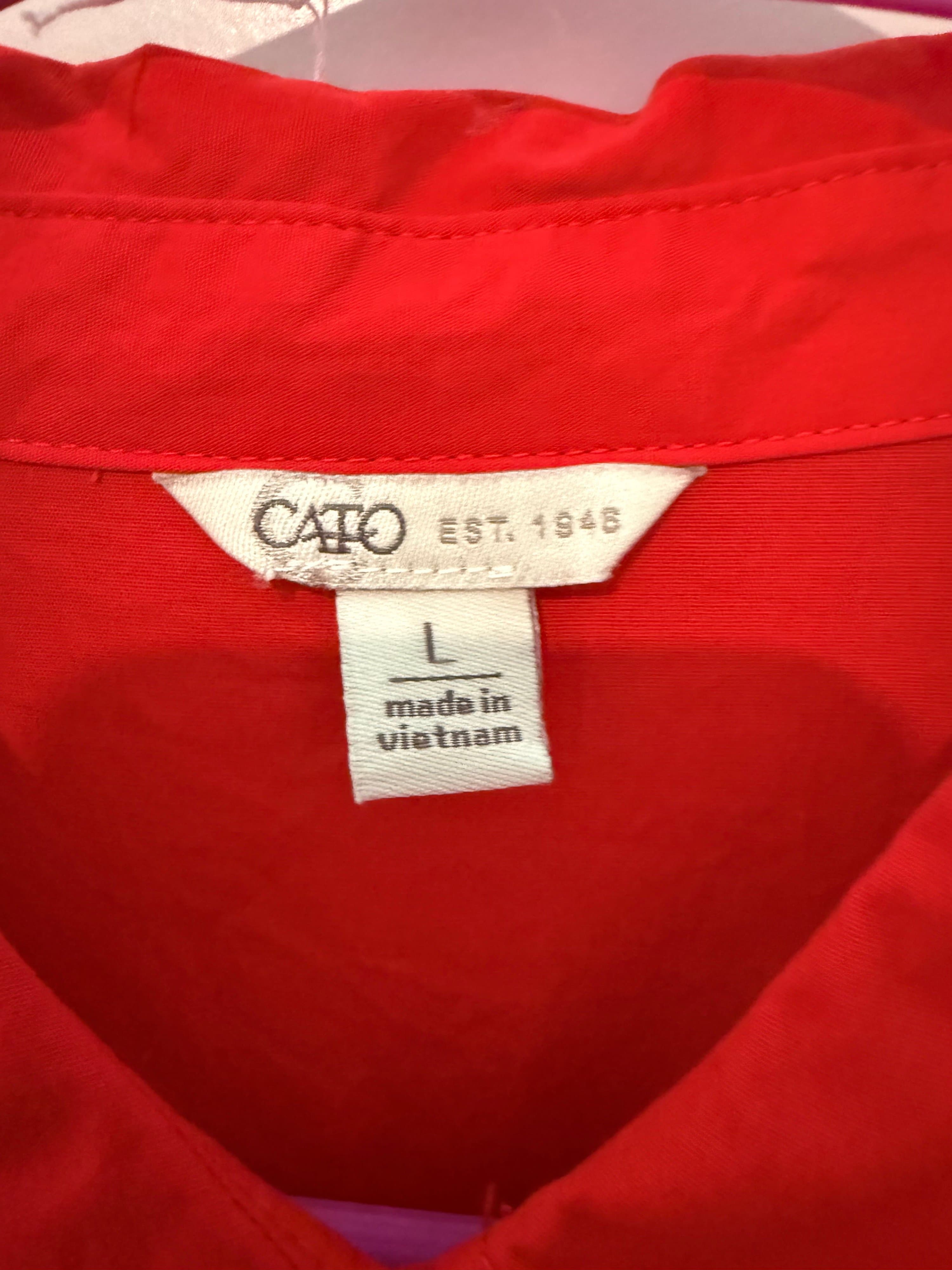 Cato Red Button-Up Dress Size L - Thumbnail 2