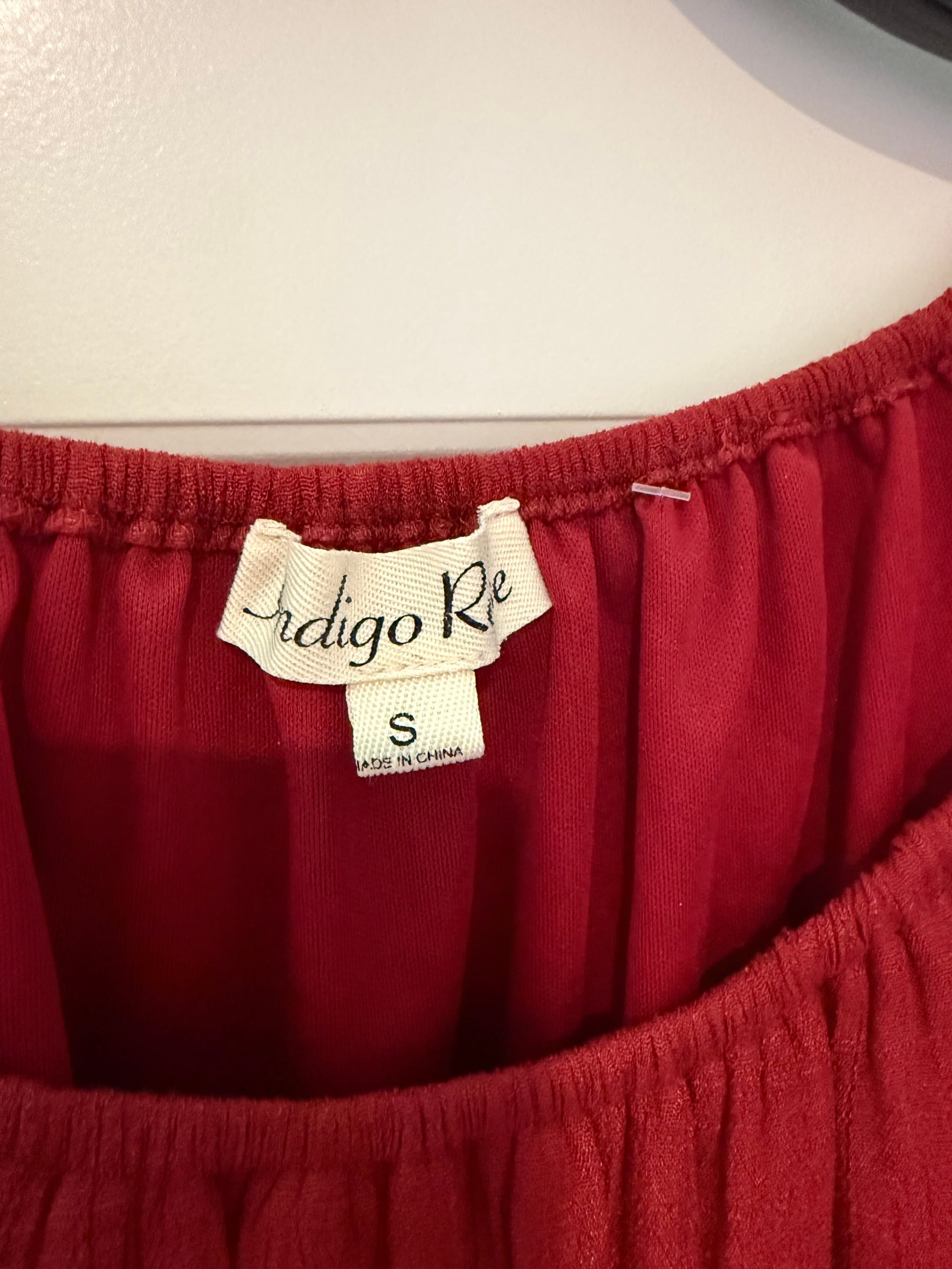 Indigo Re Red Crochet Sleeve Dress Small - Thumbnail 2