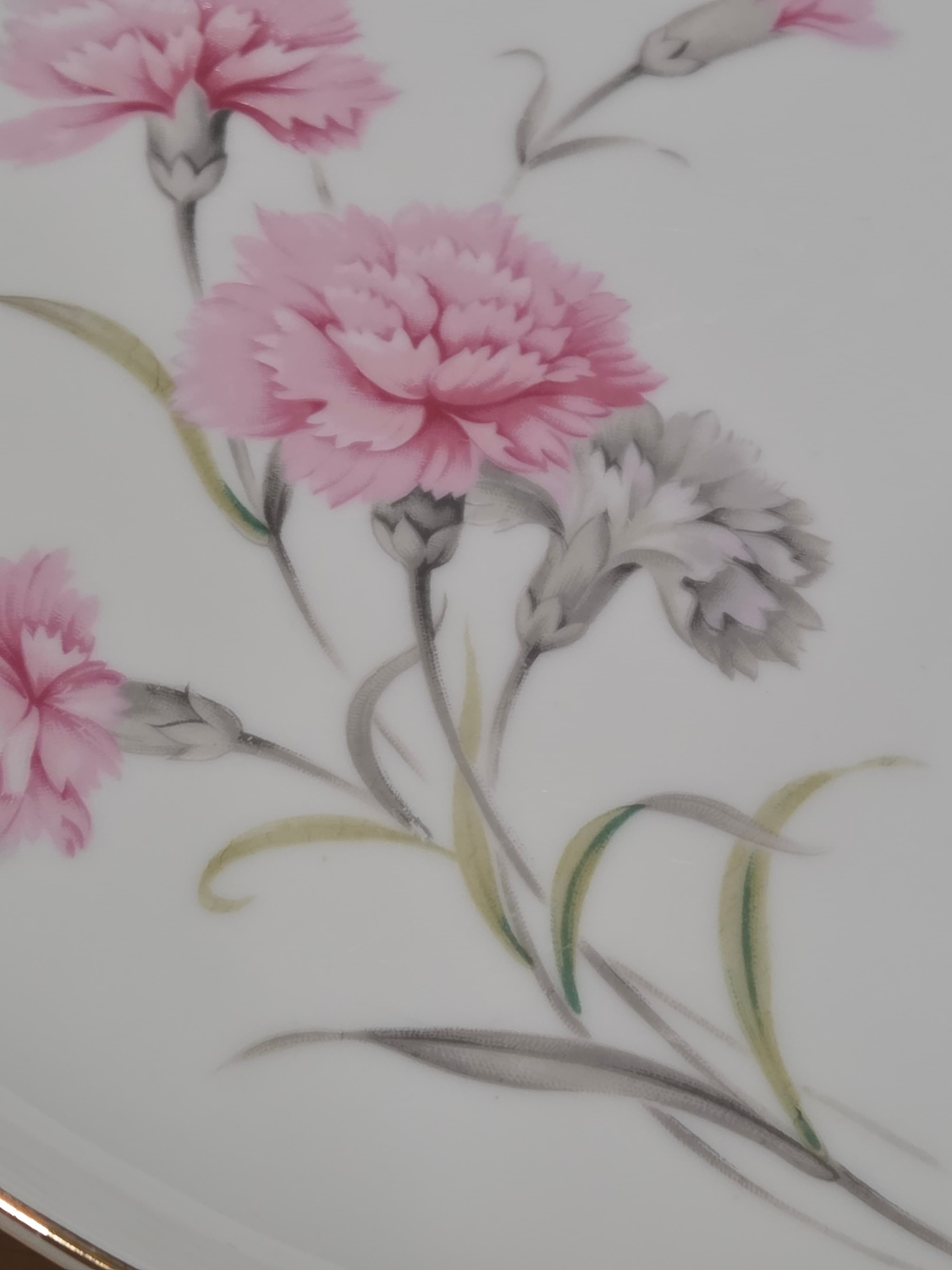 Vintage Royal Court Japan Carnation Porcelain Dinner Plate 10 Inch - Thumbnail 3