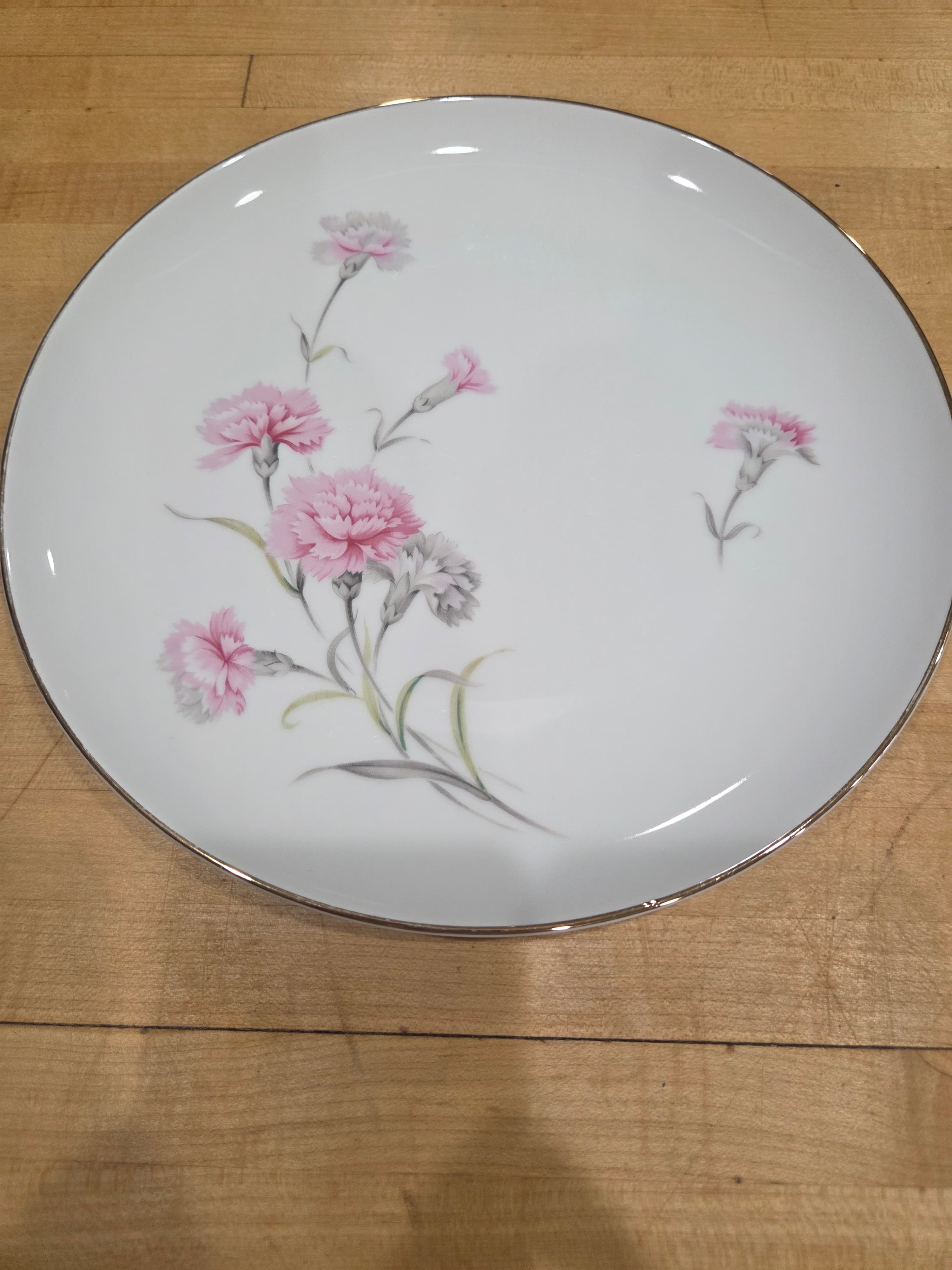 Vintage Royal Court Japan Carnation Porcelain Dinner Plate 10 Inch