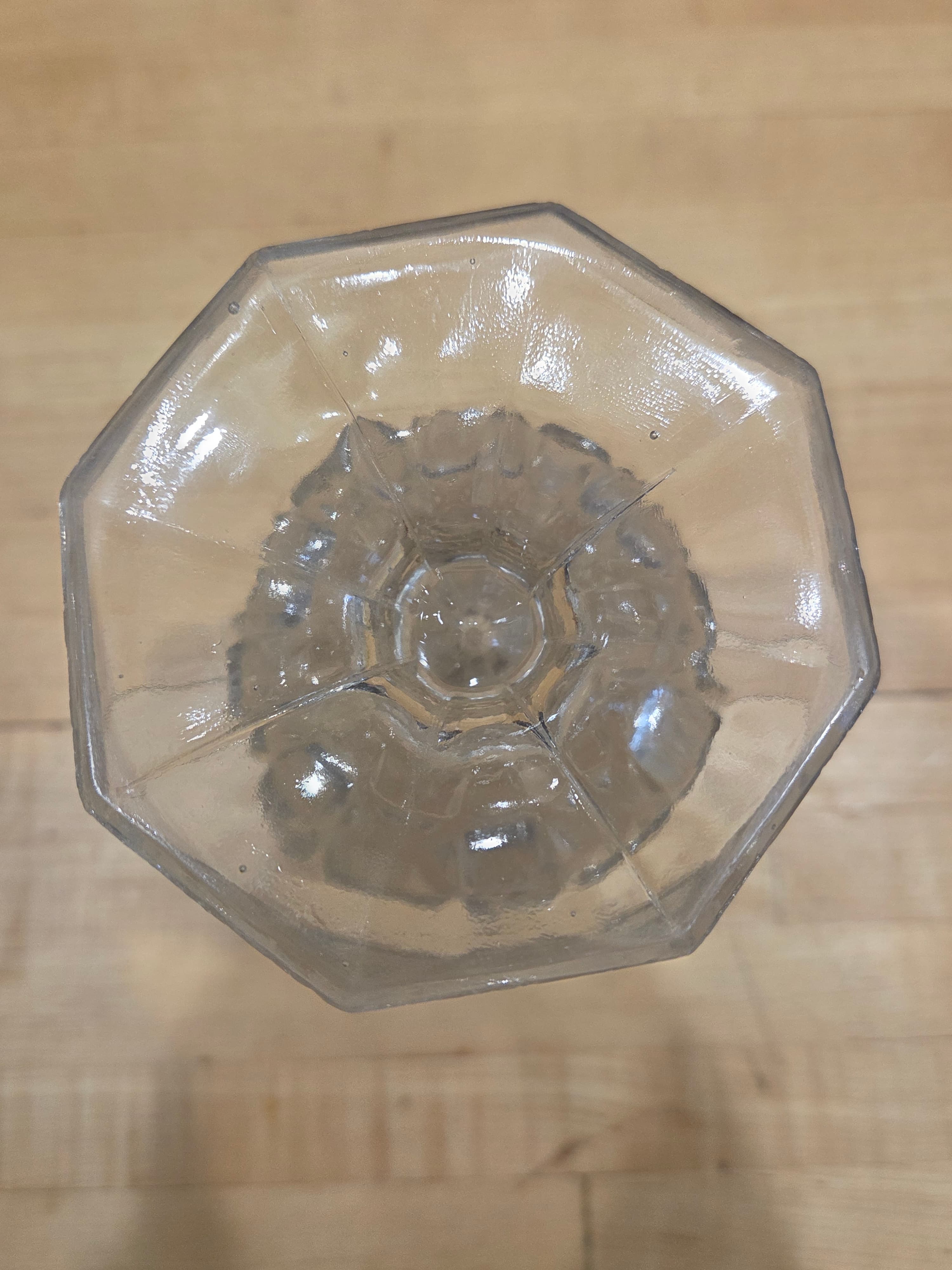 Vintage Imperial Glass Clear Daisy and Button Footed Vase 8 Inch - Thumbnail 3