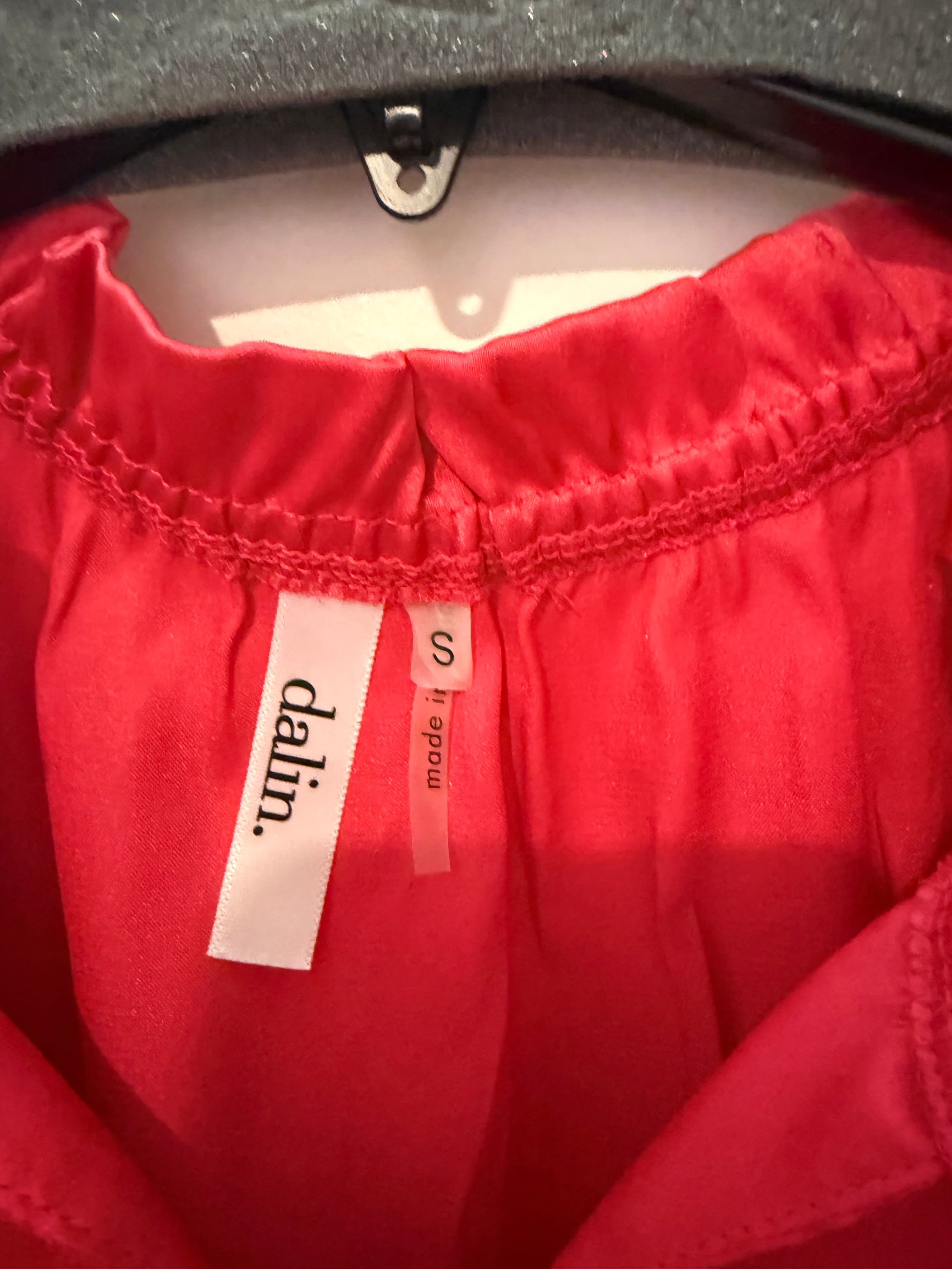 Dalin Red Ruffle Blouse Size S - Thumbnail 2
