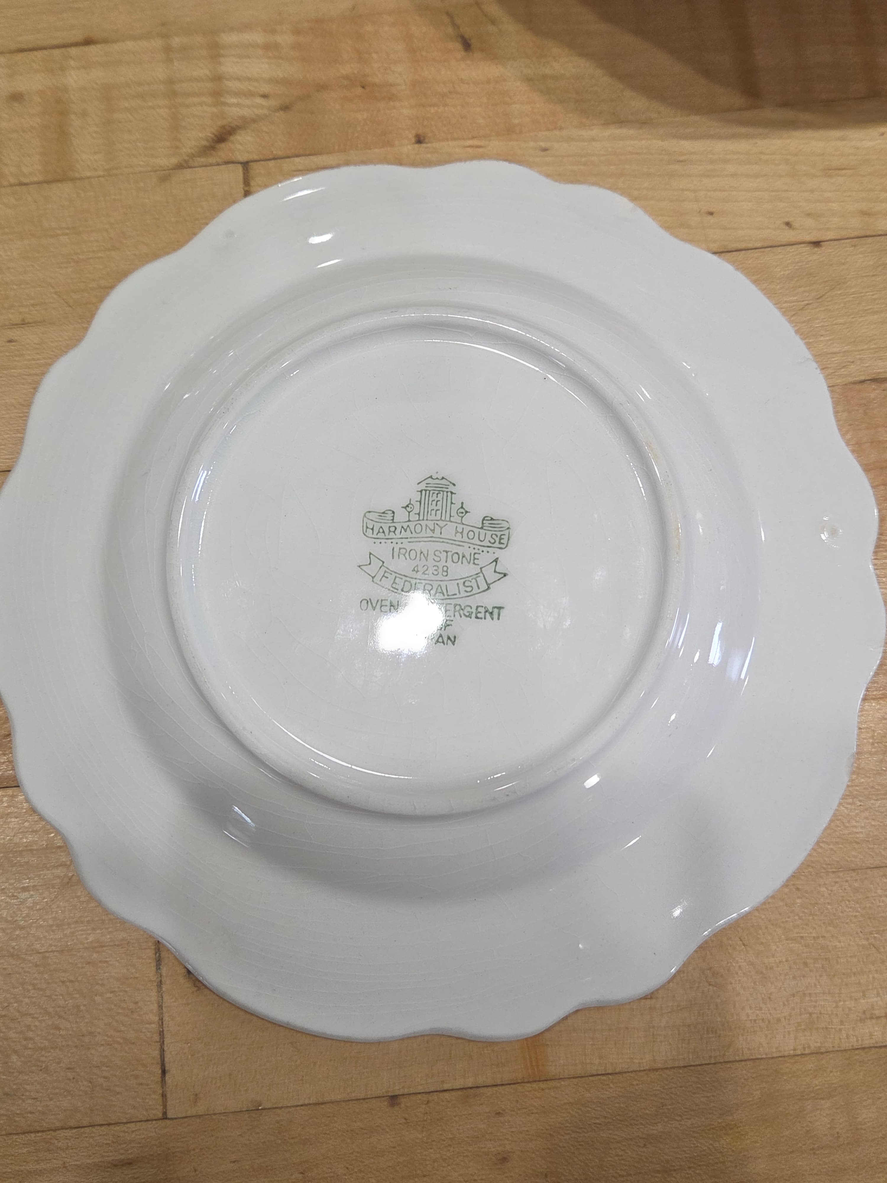 Vintage Harmony House Federalist White Ironstone Bowls and Saucer Set of 4 - Thumbnail 7
