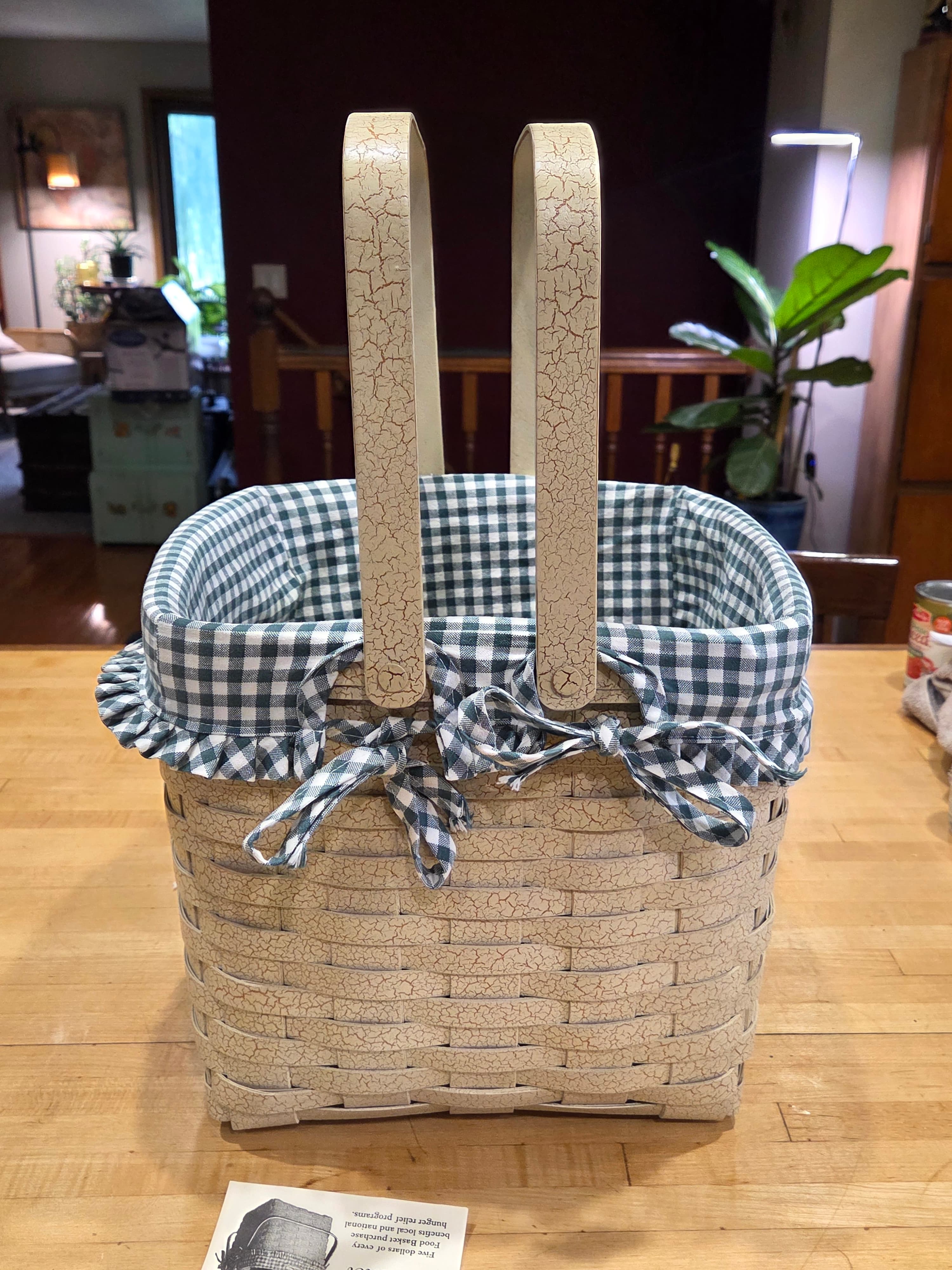 Henn Workshops Food Basket with Gingham Liner - Thumbnail 4