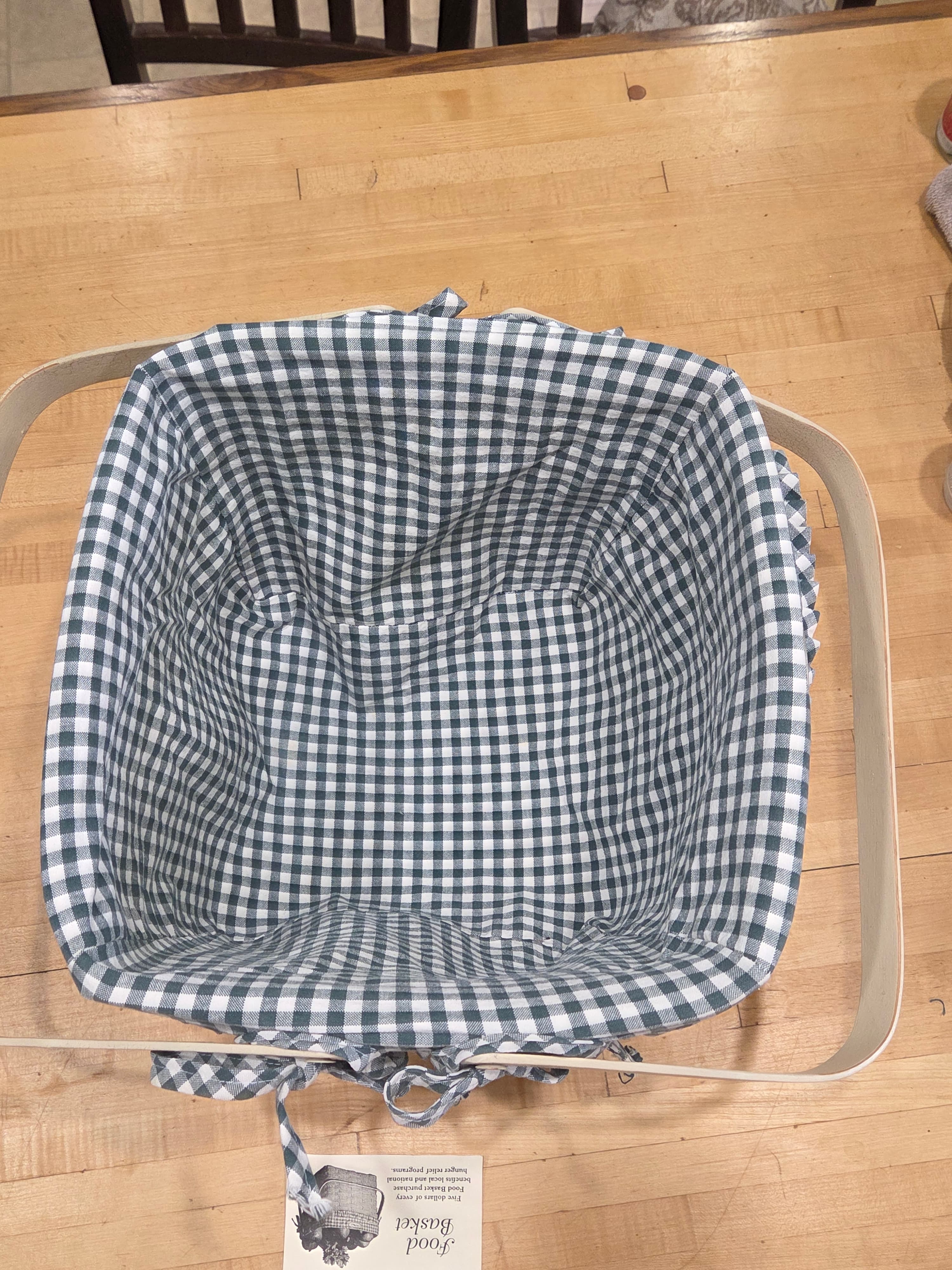 Henn Workshops Food Basket with Gingham Liner - Thumbnail 6