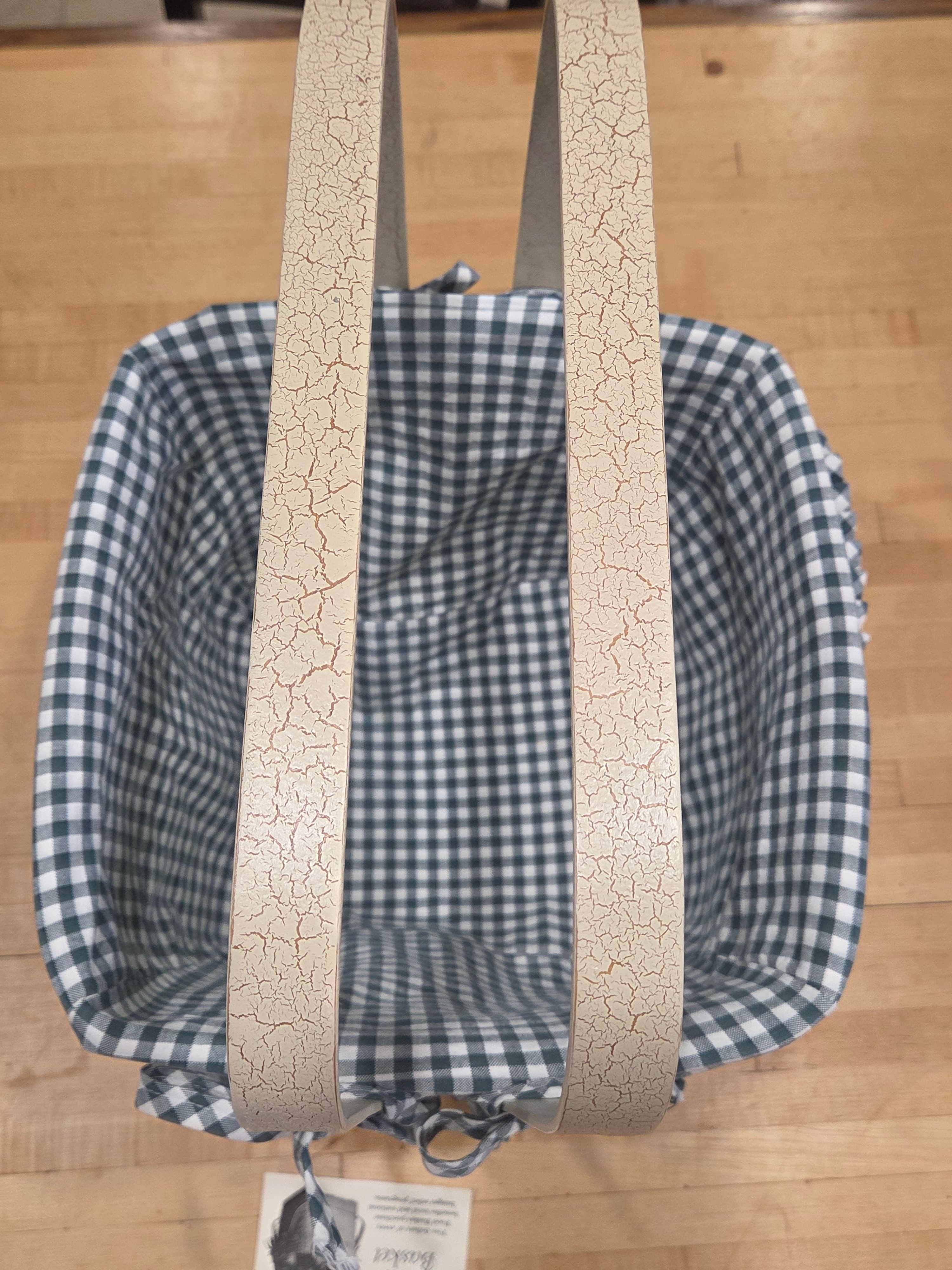 Henn Workshops Food Basket with Gingham Liner - Thumbnail 5