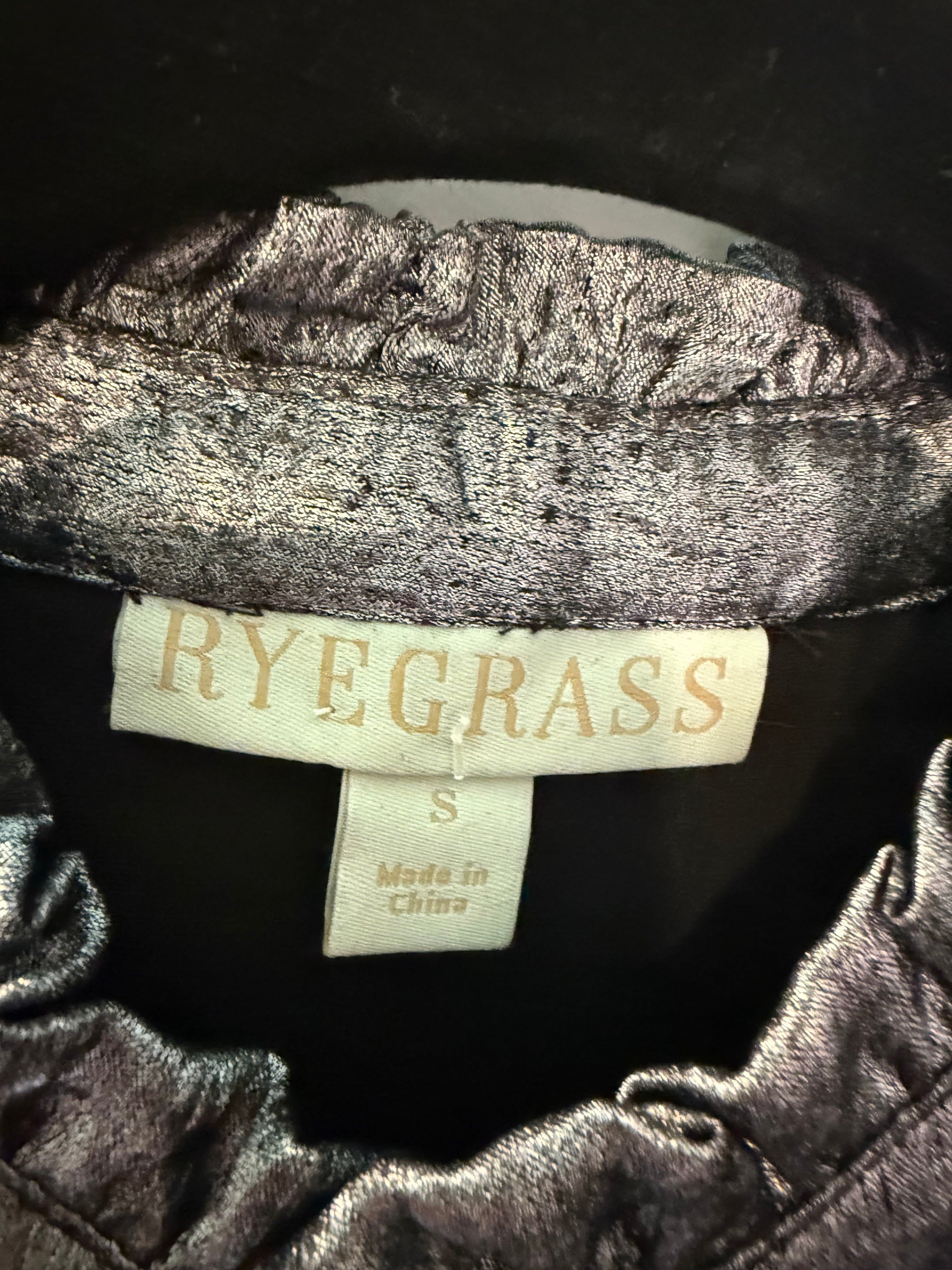 Rygrass Metallic Pleated Skirt and Blouse Set Small - Thumbnail 2