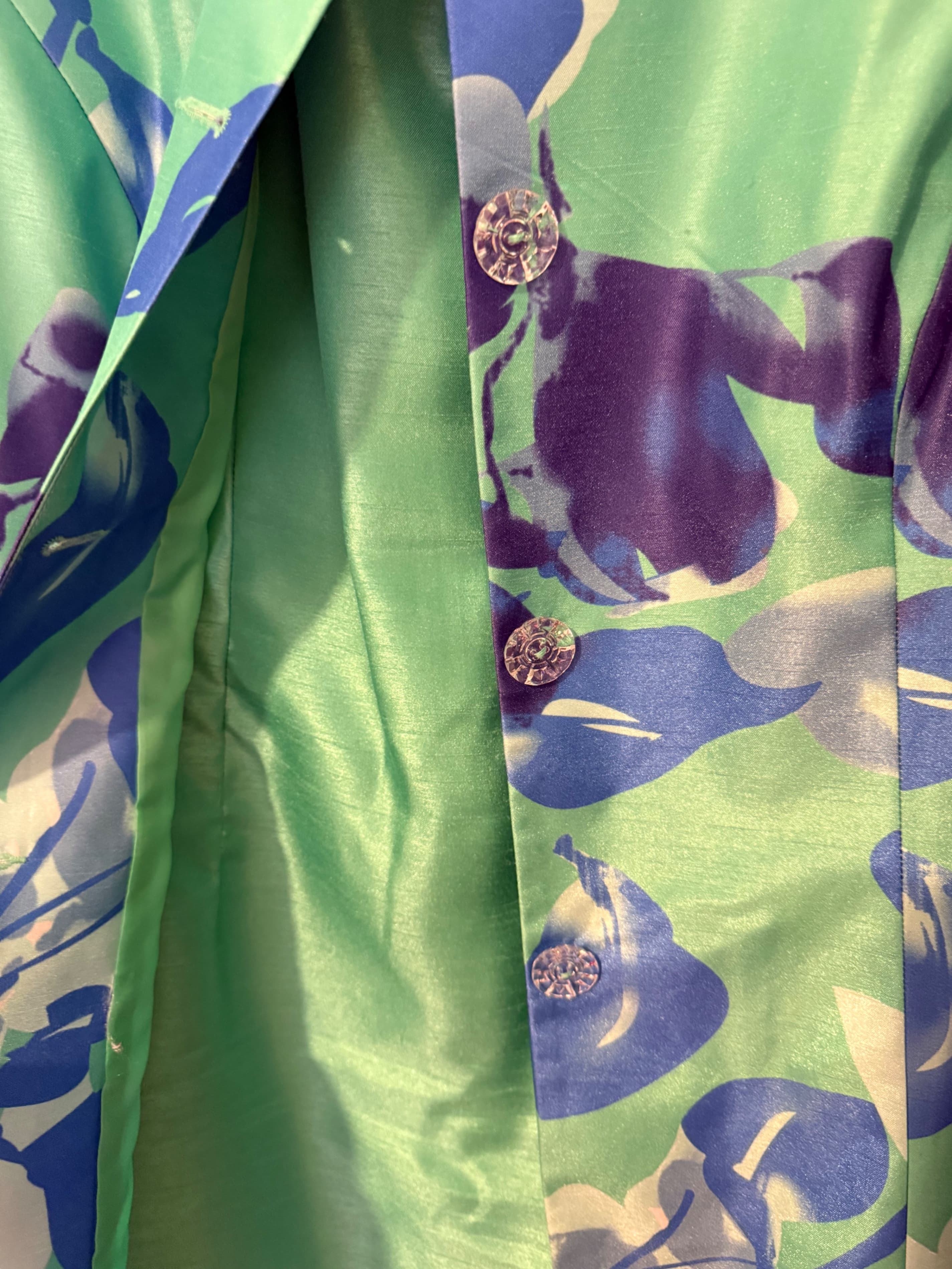 Danillo Floral Print Coat with Puff Sleeves - Thumbnail 3