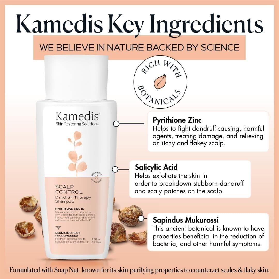 KAMEDIS Anti-Dandruff Therapy Shampoo 16.9 Fl Oz & Scalp Lotion 3.3 Fl Oz for Dry Skin - Thumbnail 5