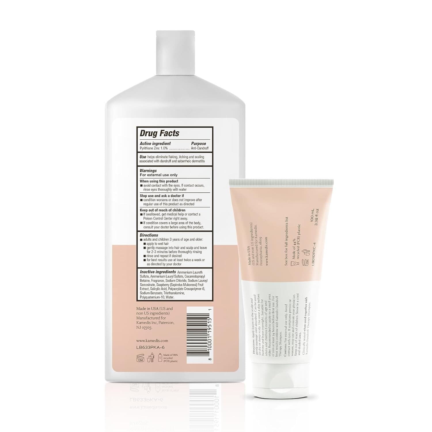 KAMEDIS Anti-Dandruff Therapy Shampoo 16.9 Fl Oz & Scalp Lotion 3.3 Fl Oz for Dry Skin - Thumbnail 4