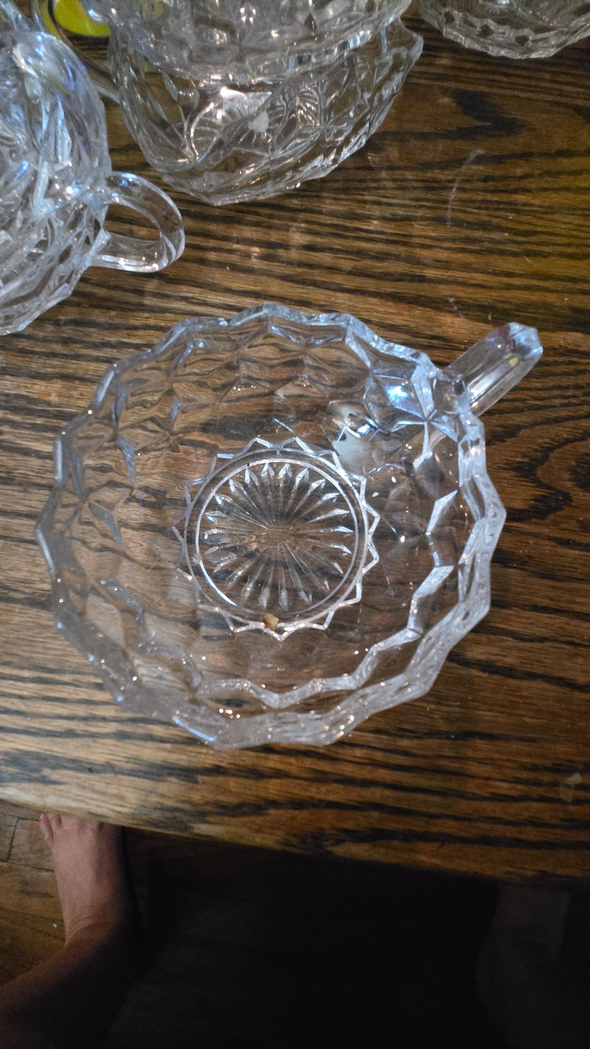 Fostoria American clear Cubist