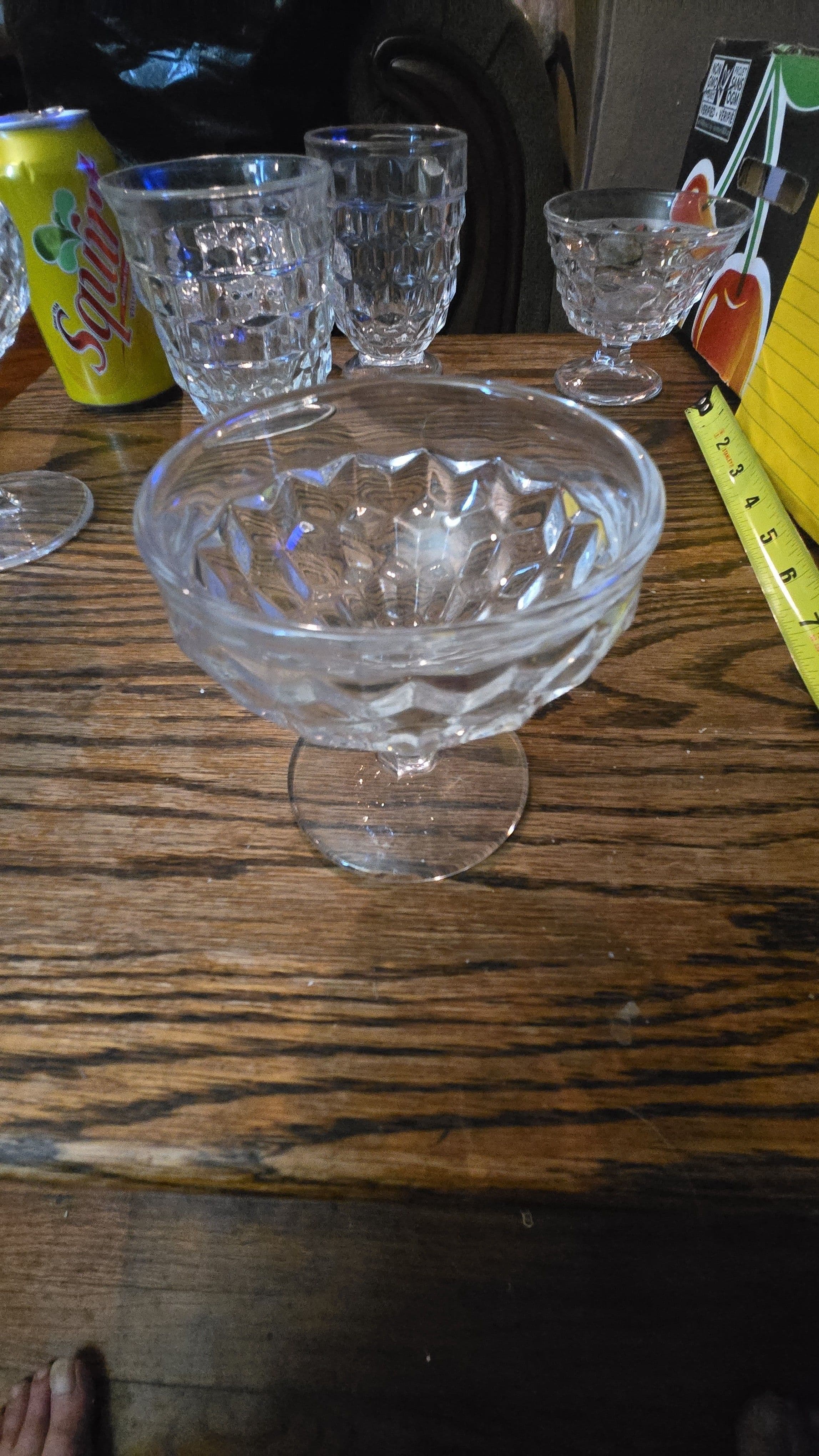 Fostoria American clear Cubist