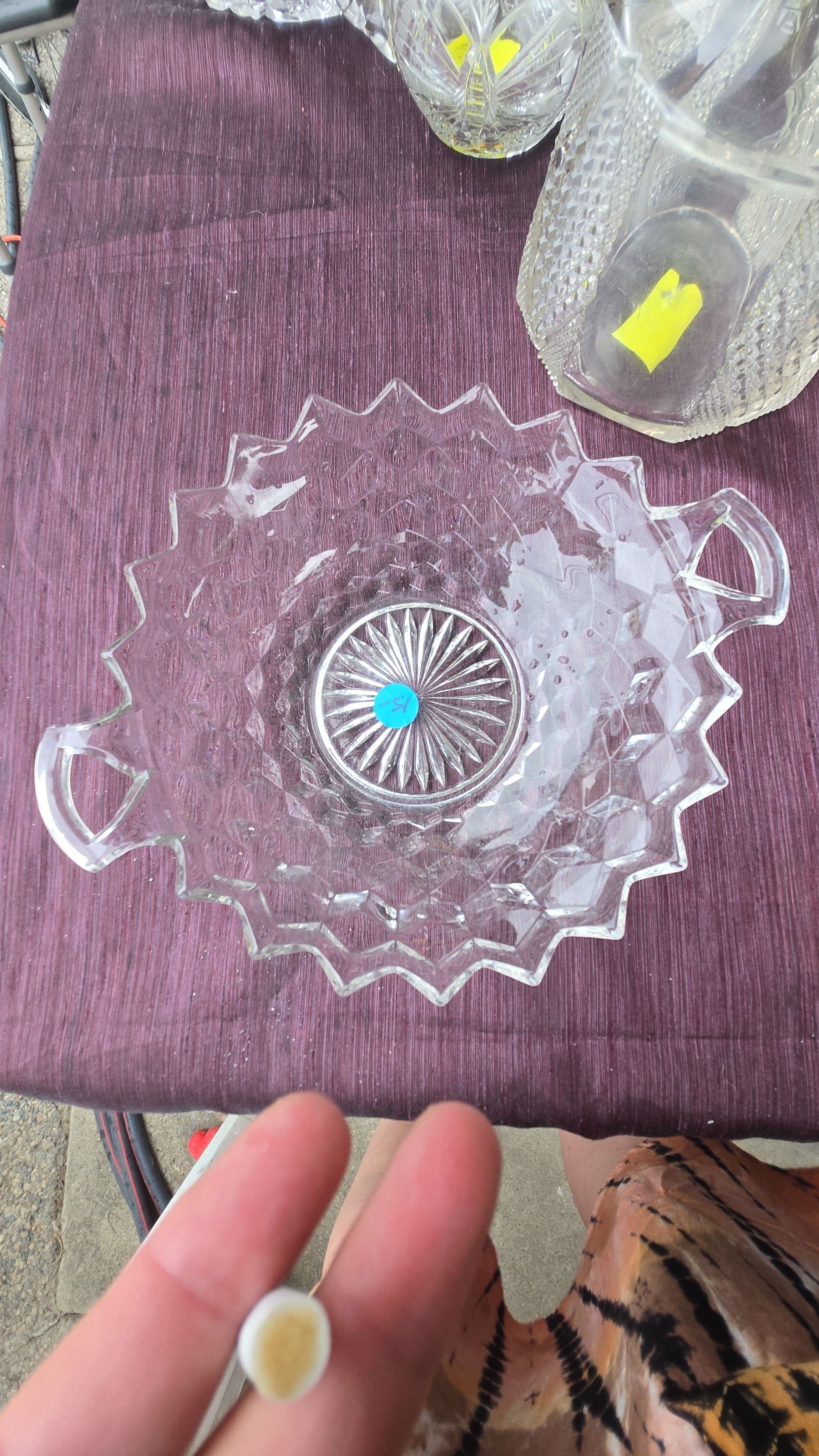 Fostoria American Clear Cubist 10.5"