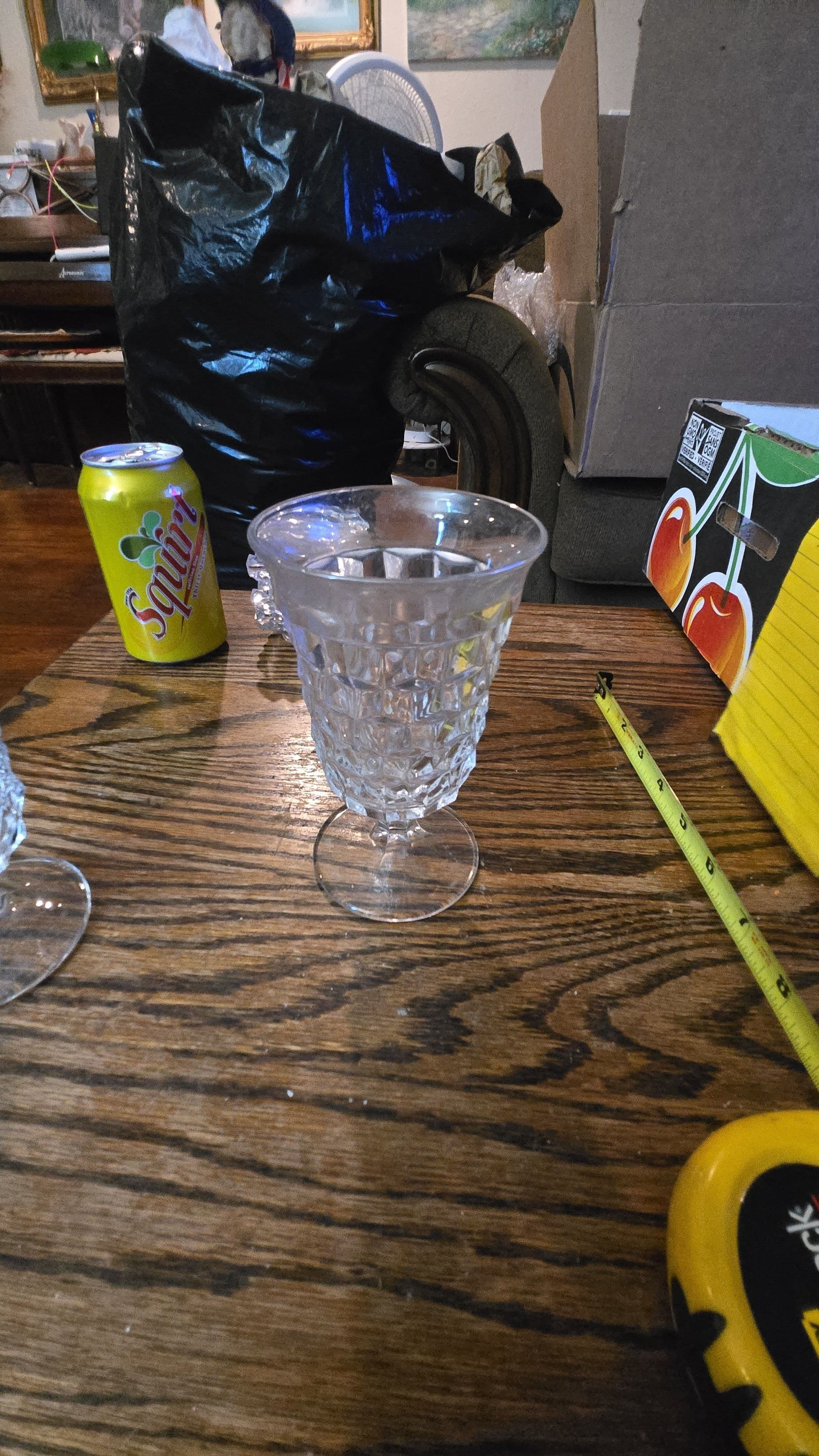 Fostoria American clear Cubist