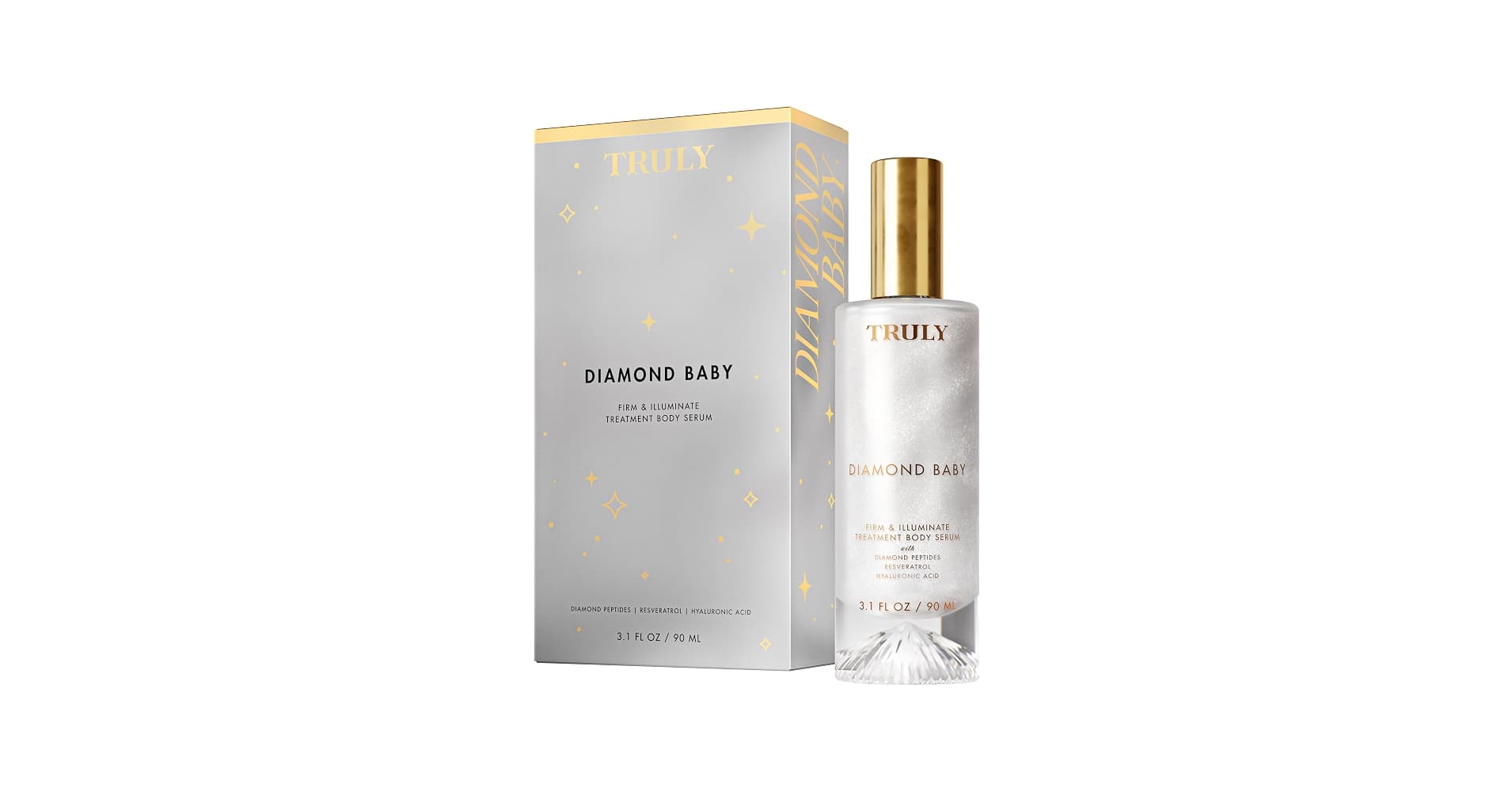 $44MSRP Truly Diamond Baby Firm & Illuminate Treatment Body Serum W/Diamond Peptides, Resveratrol, + Hyaluronic Acid - Thumbnail 5