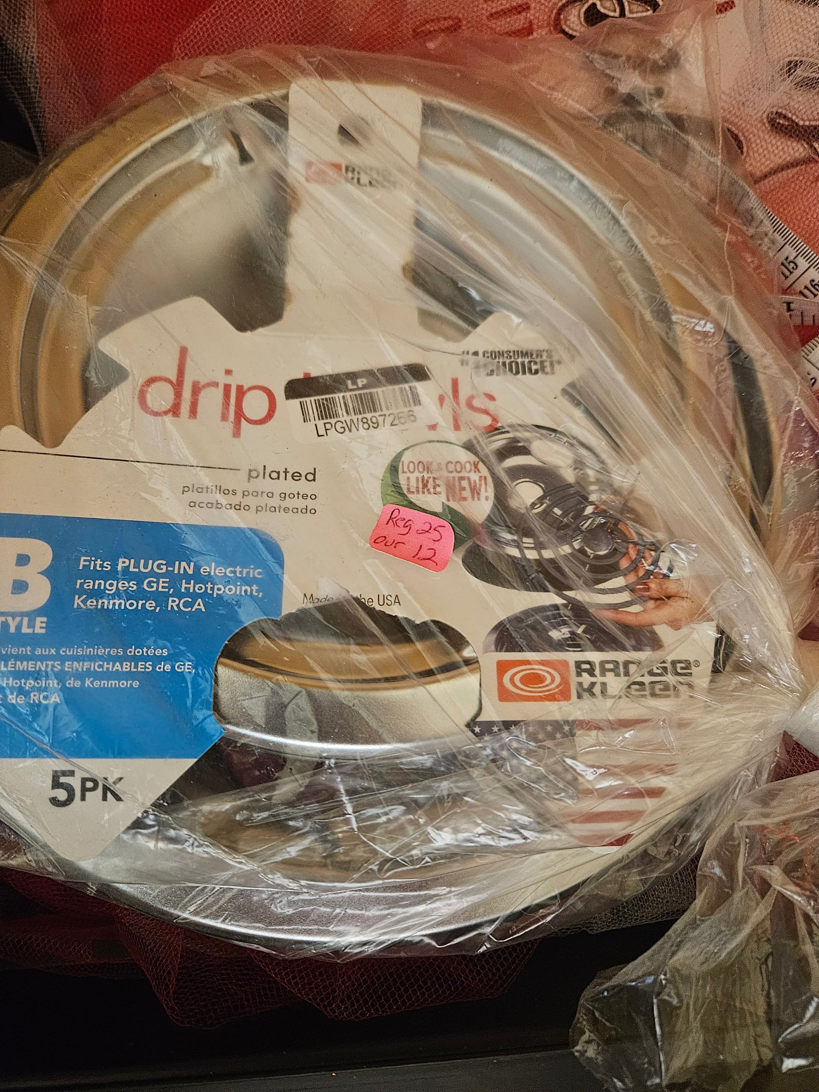 Range Kleen 5-Pack Drip Pans for Electric Ranges - Thumbnail 2