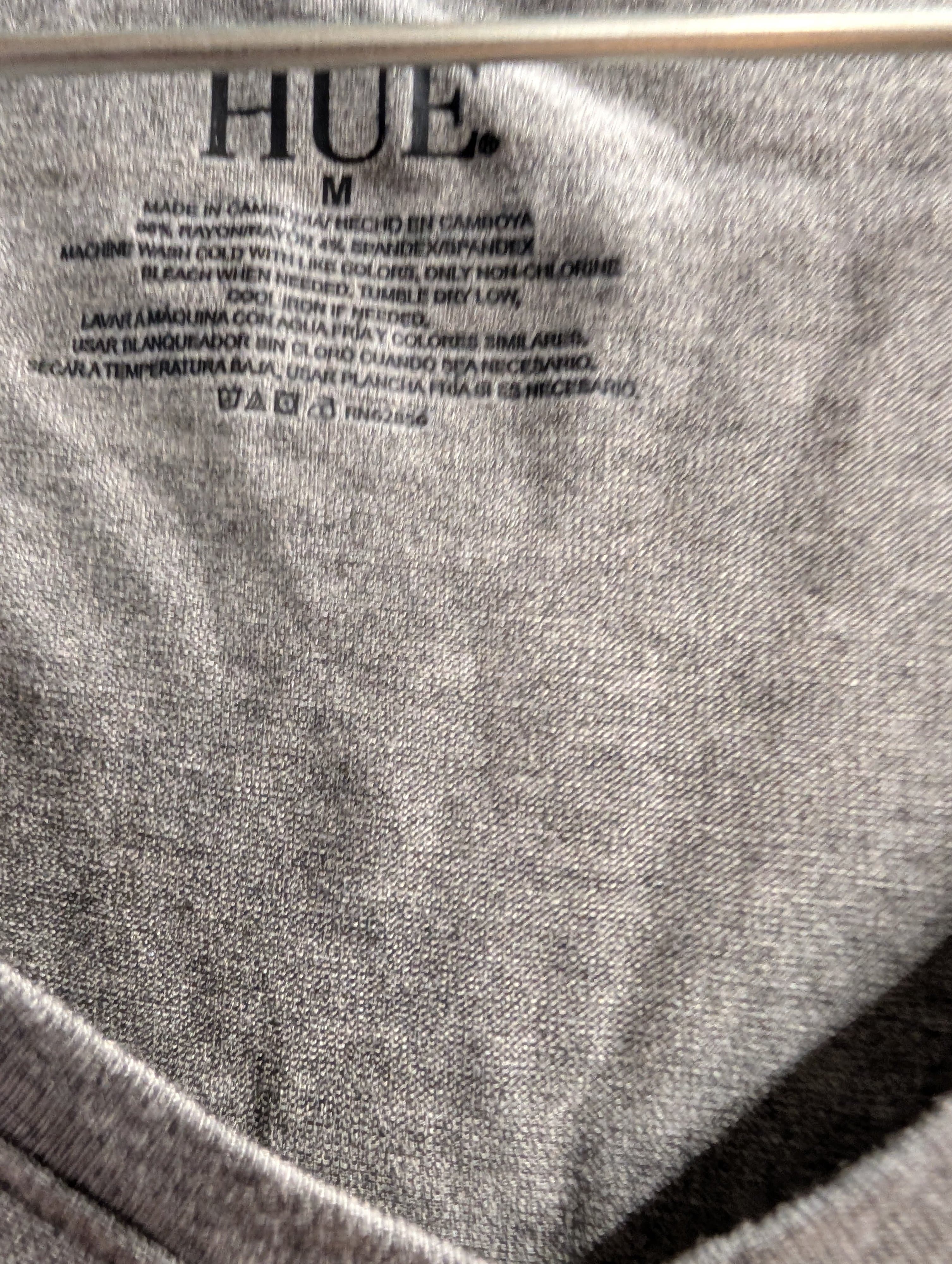Hue Gray V-Neck Short Sleeve Shirt Medium - Thumbnail 3