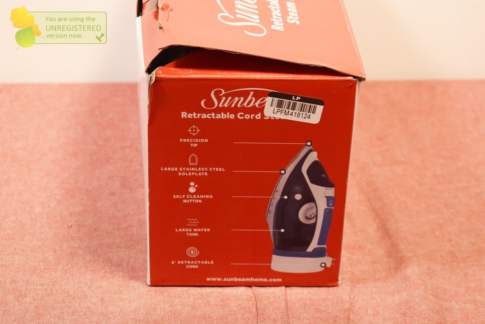 Sunbeam 1700W Steam Iron with Retractable Cord and Shot of Steam Feature - Thumbnail 2