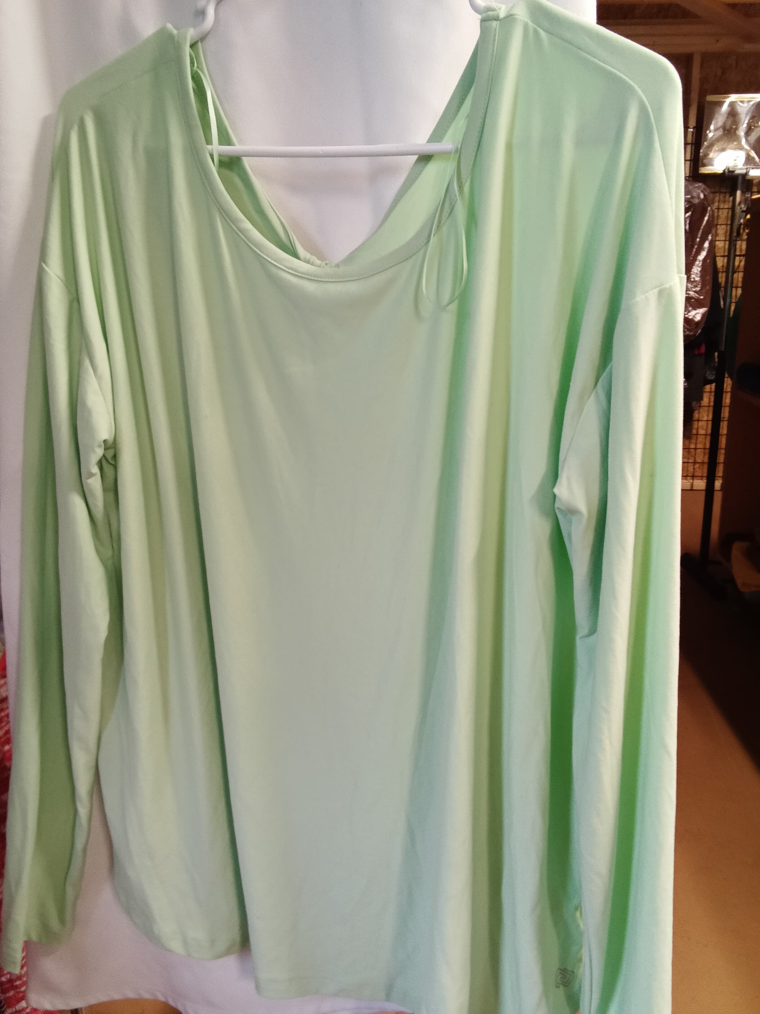 ZELOS Long Sleeve Twist Back T-Shirt, Mint, X-Large - Thumbnail 3