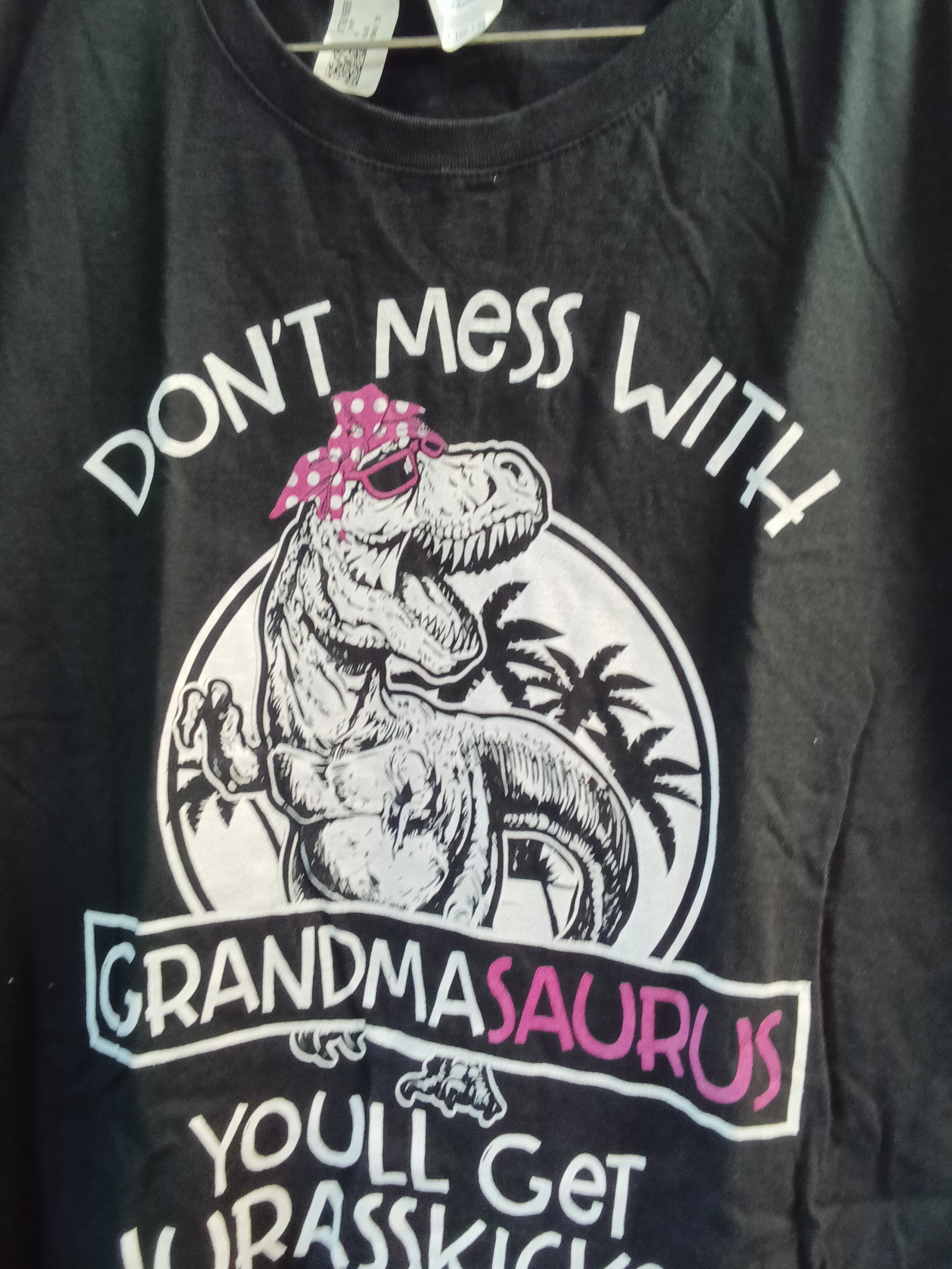 Port & Company Grandma Saurus T-Shirt 2XL Black - Thumbnail 3