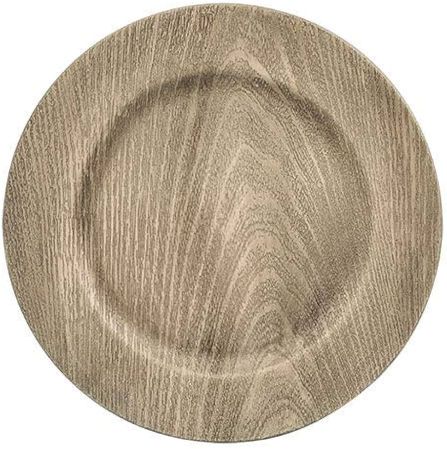 Faux Wood Charger Plates in Grey - Thumbnail 2