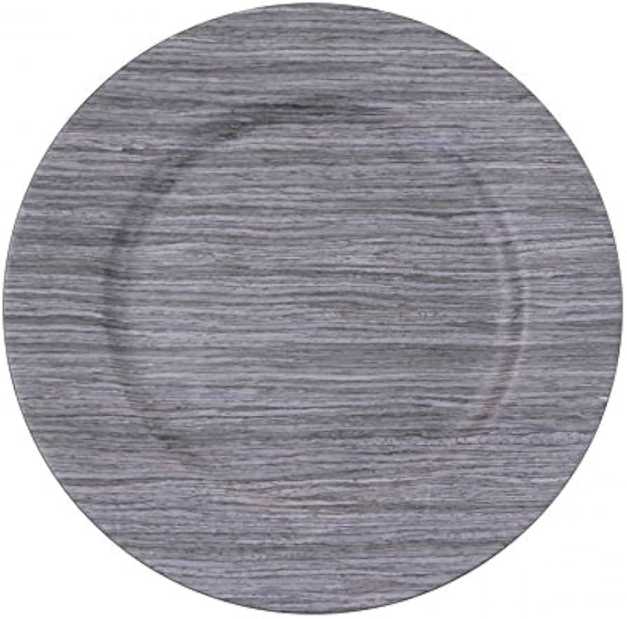 Faux Wood Charger Plates in Grey - Thumbnail 3
