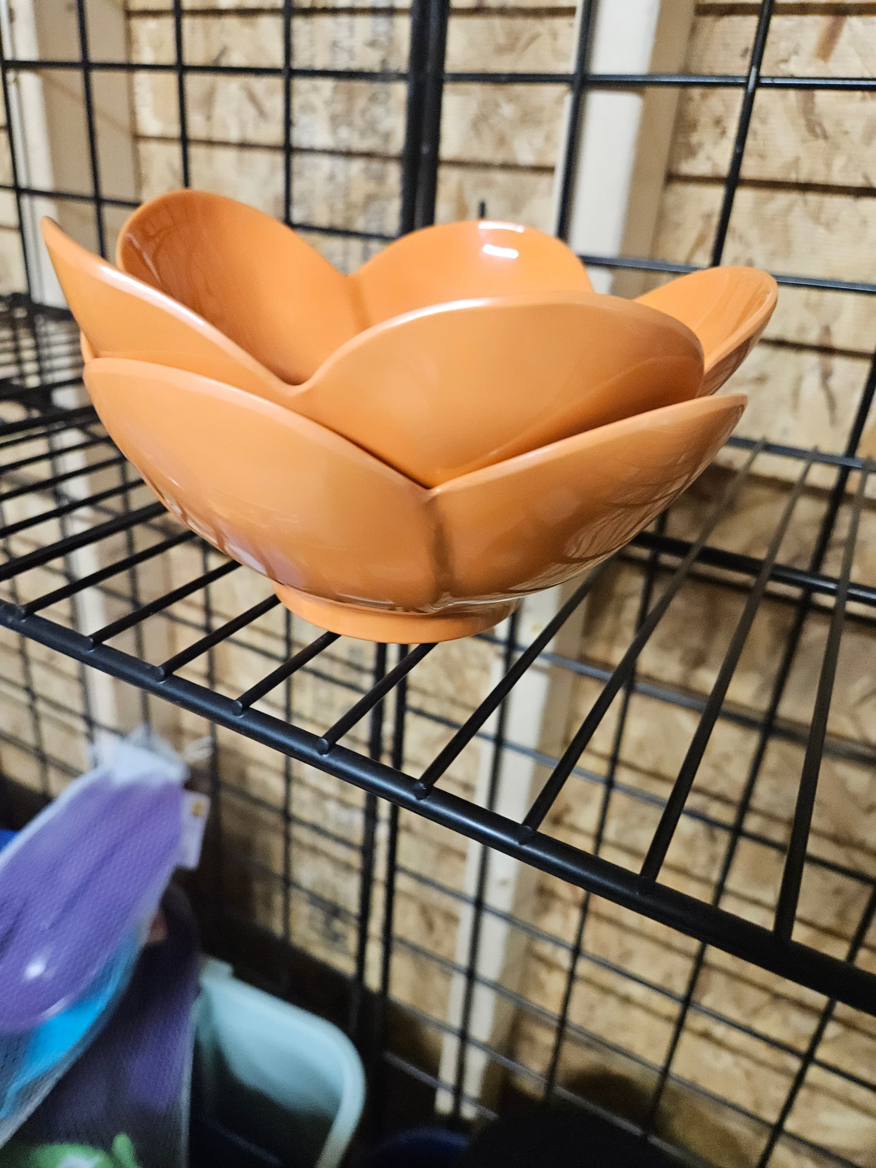 Orange Flower-Shaped Ceramic Bowl - Thumbnail 2
