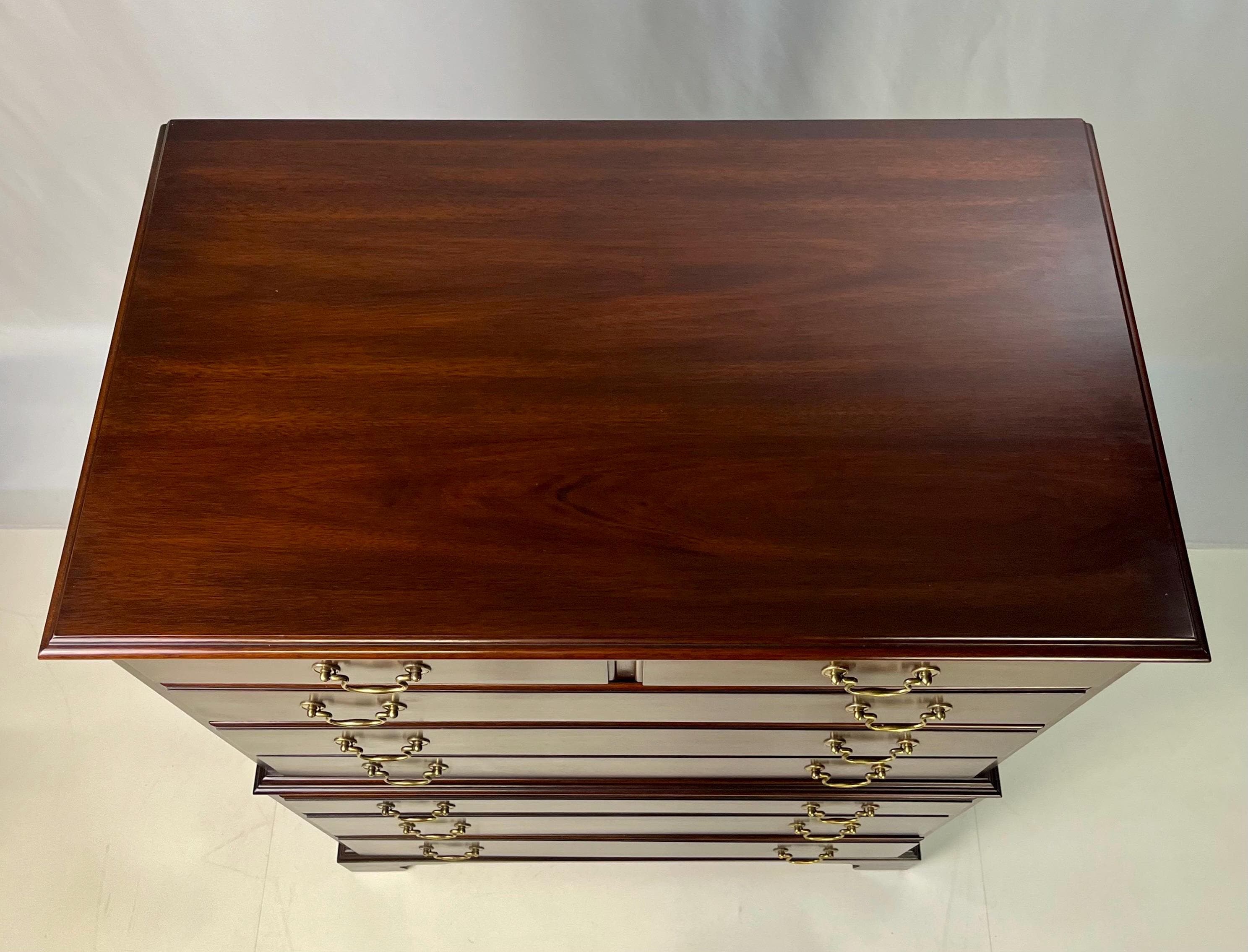 Vintage Henkel Harris Virginia Galleries Mahogany Chippendale Style Chest-on-Chest - Thumbnail 9