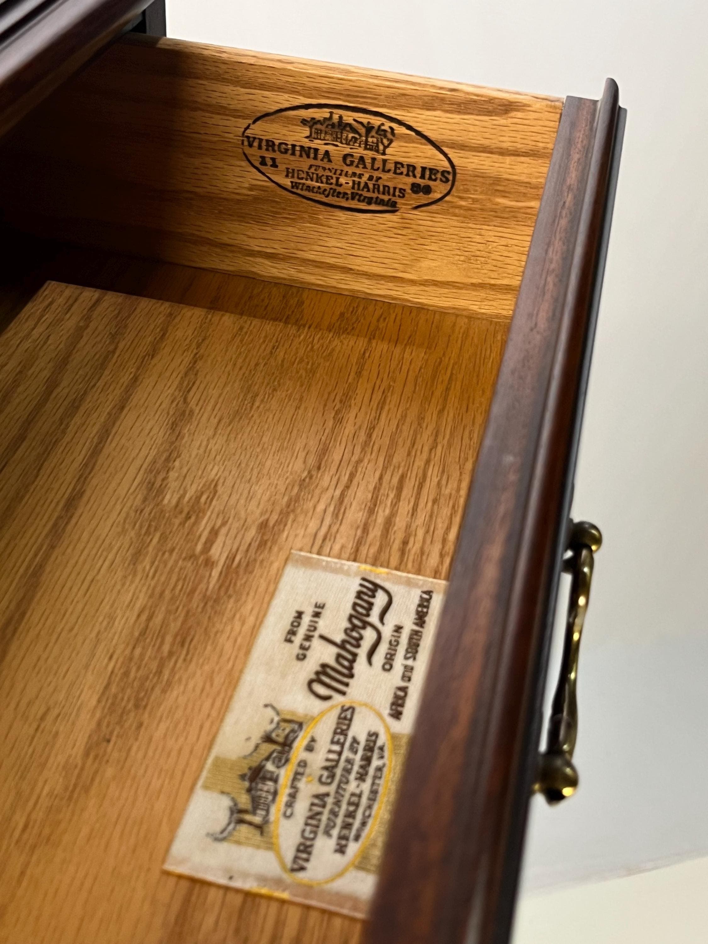 Vintage Henkel Harris Virginia Galleries Mahogany Chippendale Style Chest-on-Chest - Thumbnail 4