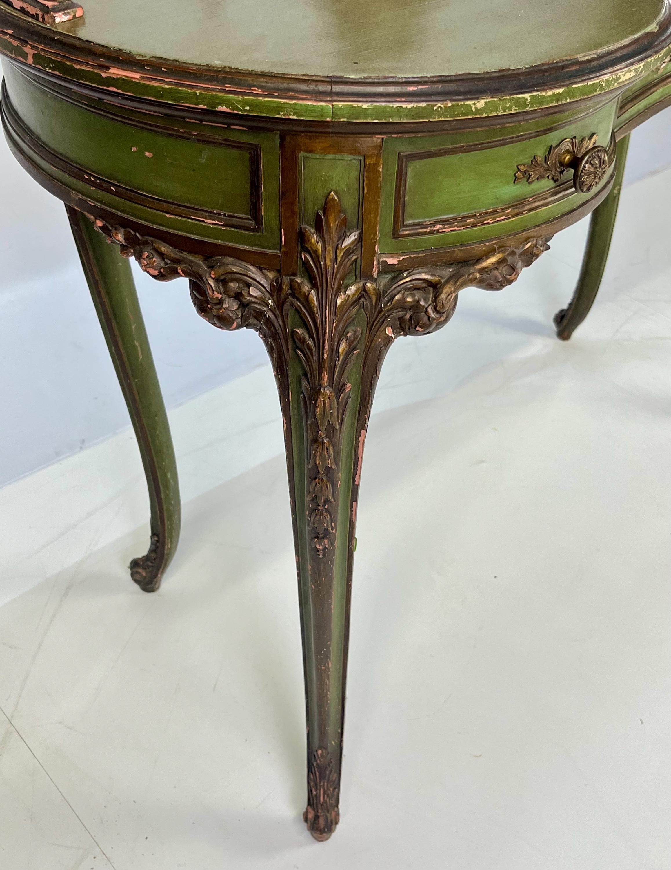 Vintage Italian Venetian Painted Kidney-Shaped Writing Desk or Vanity - Thumbnail 14